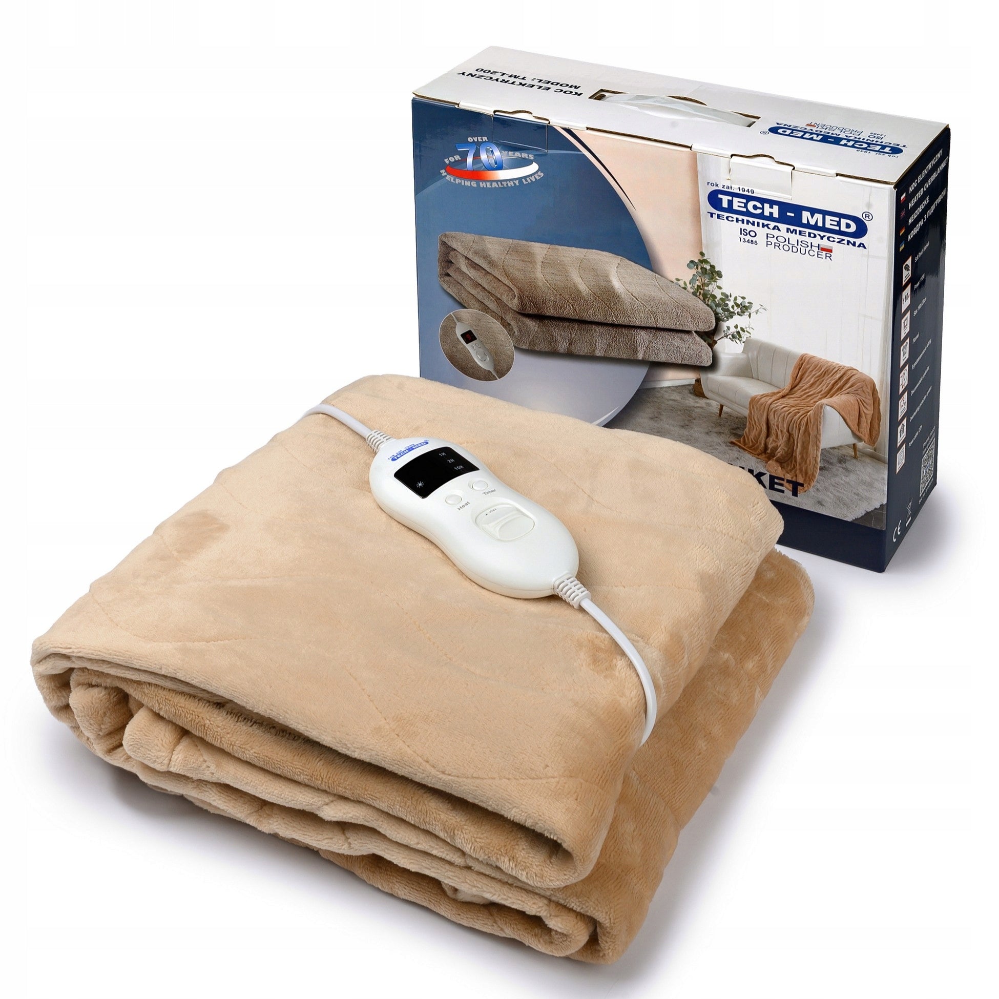 ELECTRIC HEATING BLANKET 160x120cm remote control LARGE TECH-MED EAN (GTIN) 5901812545527