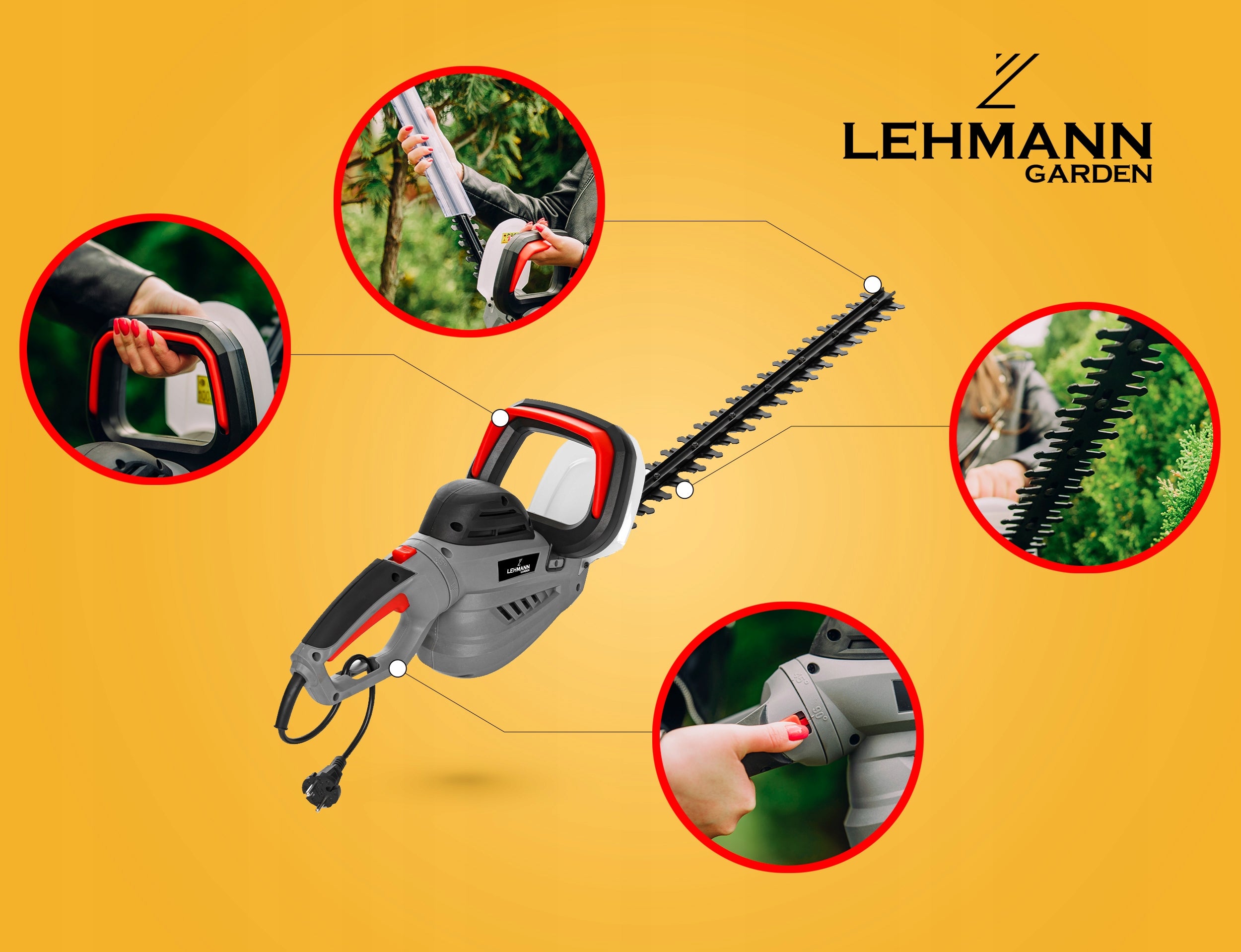 ELECTRIC HEDGE SHEARS FOR BRANCH BUSHES PRUNING SHEAR LEHMANN 1800W 65cm Packaging status original