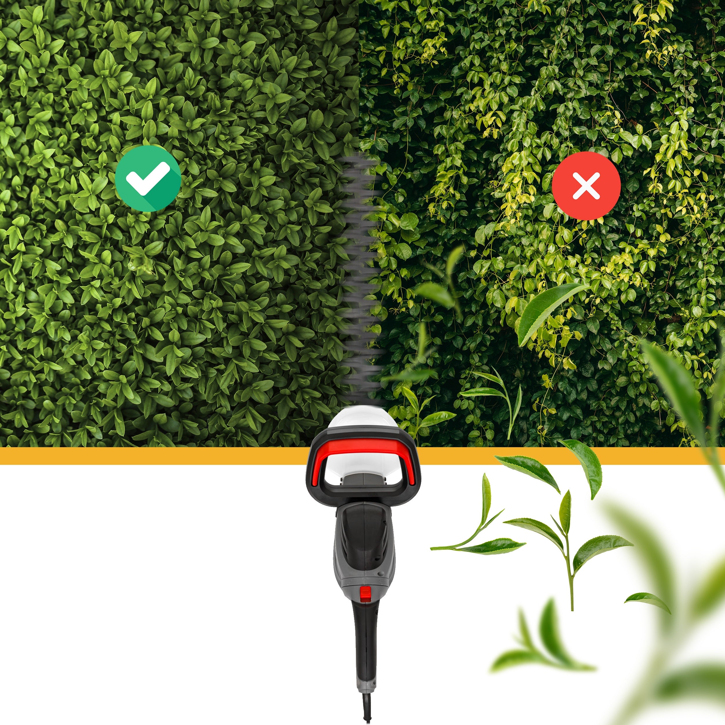 ELECTRIC HEDGE SHEARS FOR BRANCH BUSHES PRUNING SHEAR LEHMANN 1800W 65cm Power supply electric from mains
