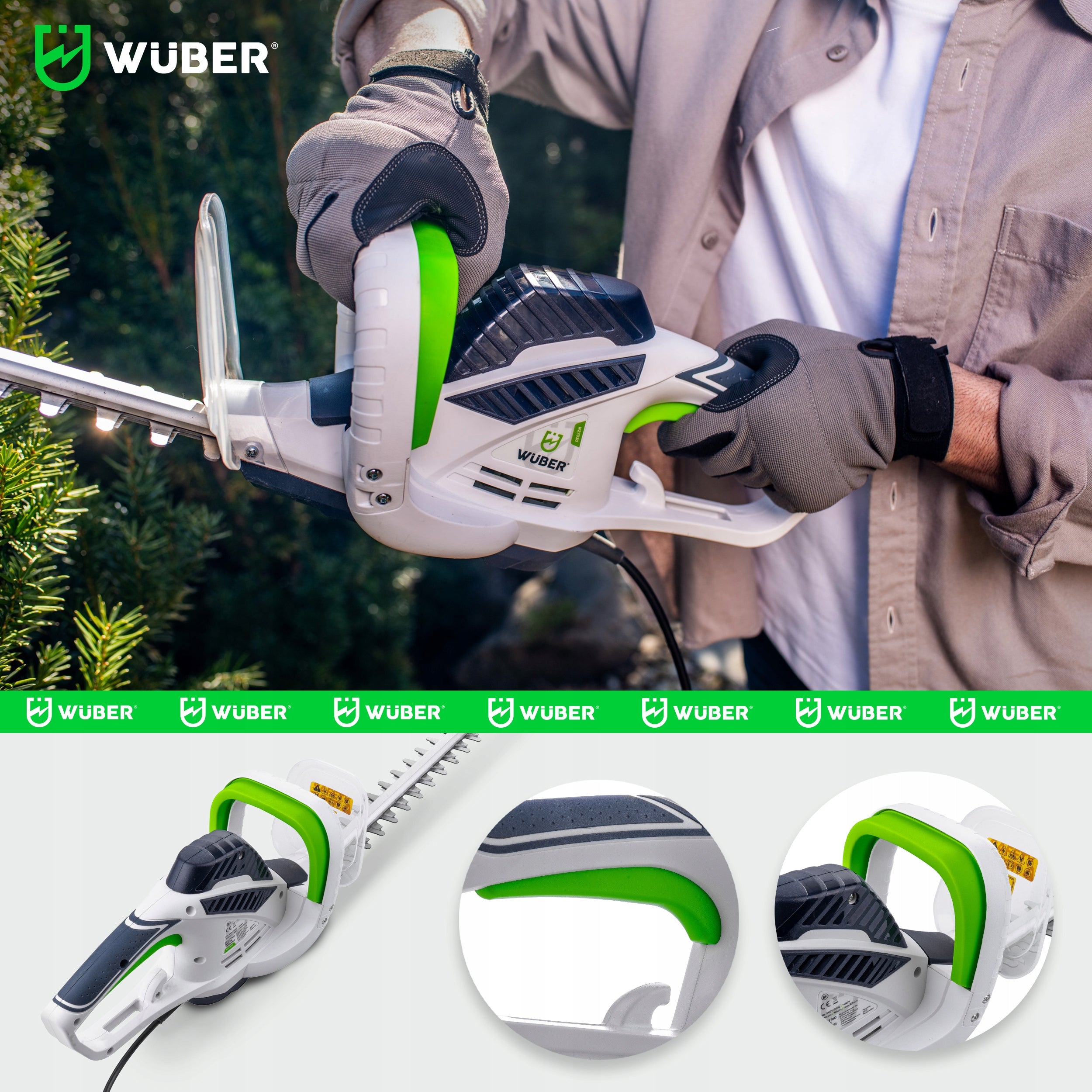 ELECTRIC HEDGE TRIMMERS CUTTING BUSHES PRUNING BRANCHES 55CM Maximum cut branch thickness 20 mm