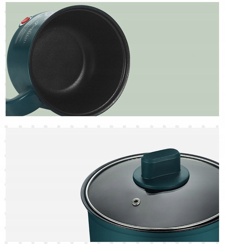 ELECTRIC HOT COOKING POT, NONSTICK, PORTABLE Dominant color green