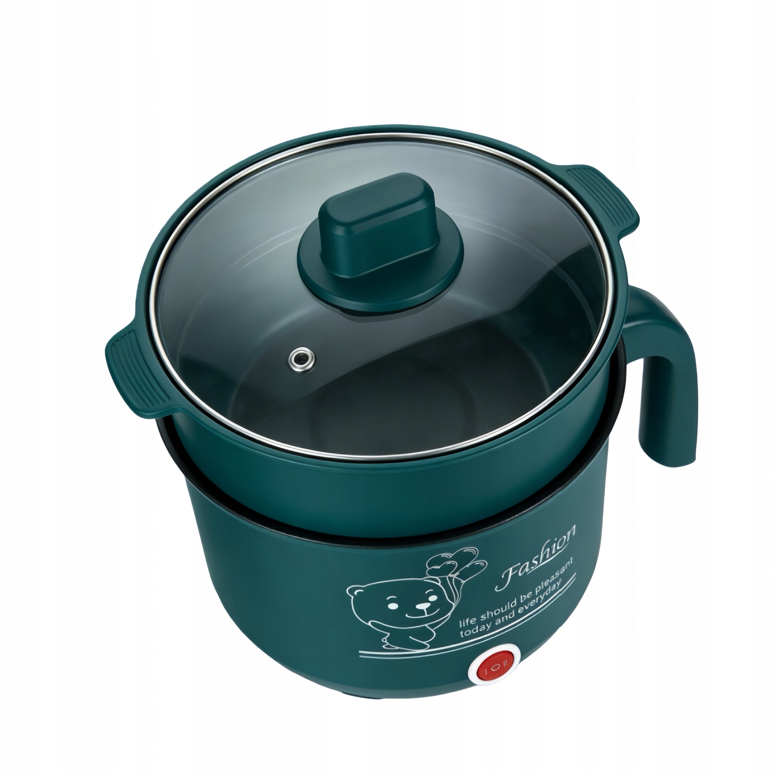 ELECTRIC HOT COOKING POT, NONSTICK, PORTABLE Dominant color green