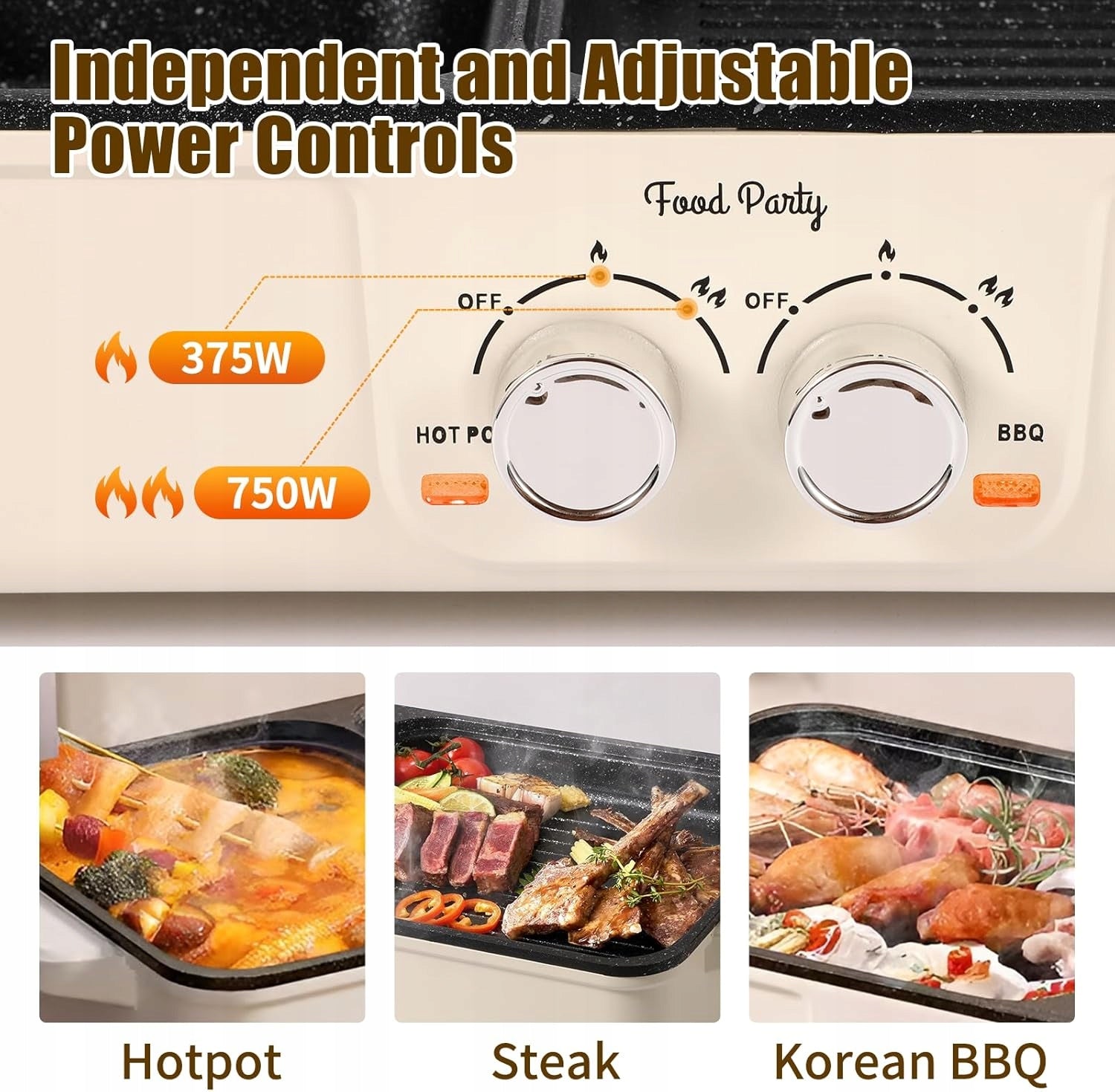 ELECTRIC HOT POT TABLE GRILL 2IN1 BBQ SMOKE FREE 1500W EAN (GTIN) 5905328175285