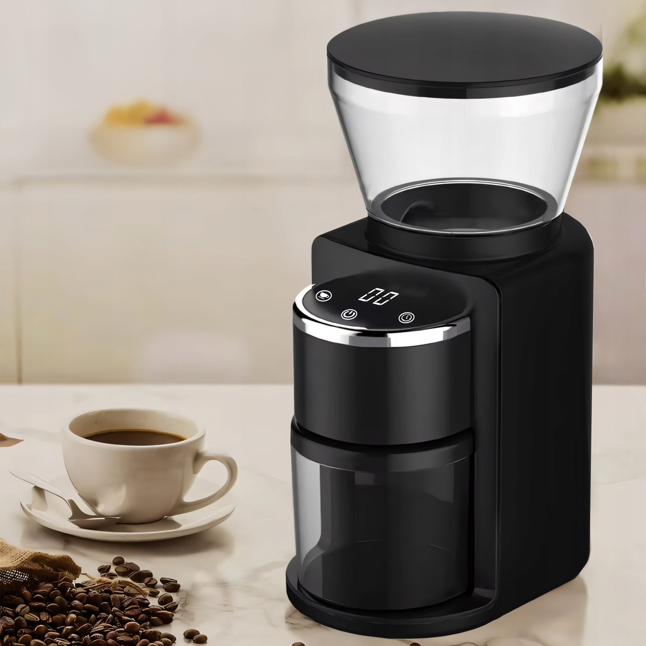 ELECTRIC INCANDESCENT COFFEE GRINDER 180W AUTOMATIC 52 LEVELS GRINDING Manufacturer code ER1021