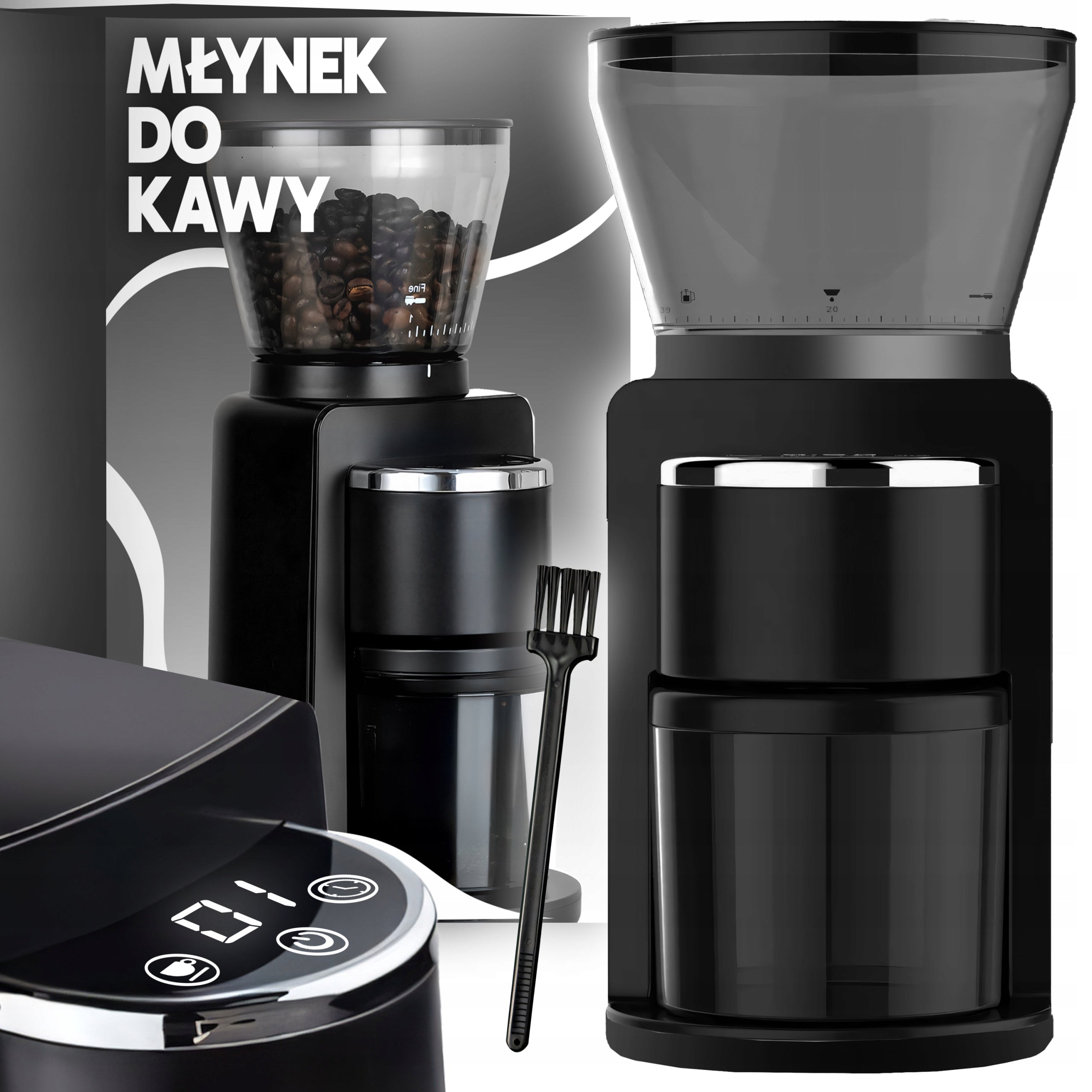 ELECTRIC INCANDESCENT COFFEE GRINDER 180W AUTOMATIC 52 LEVELS GRINDING