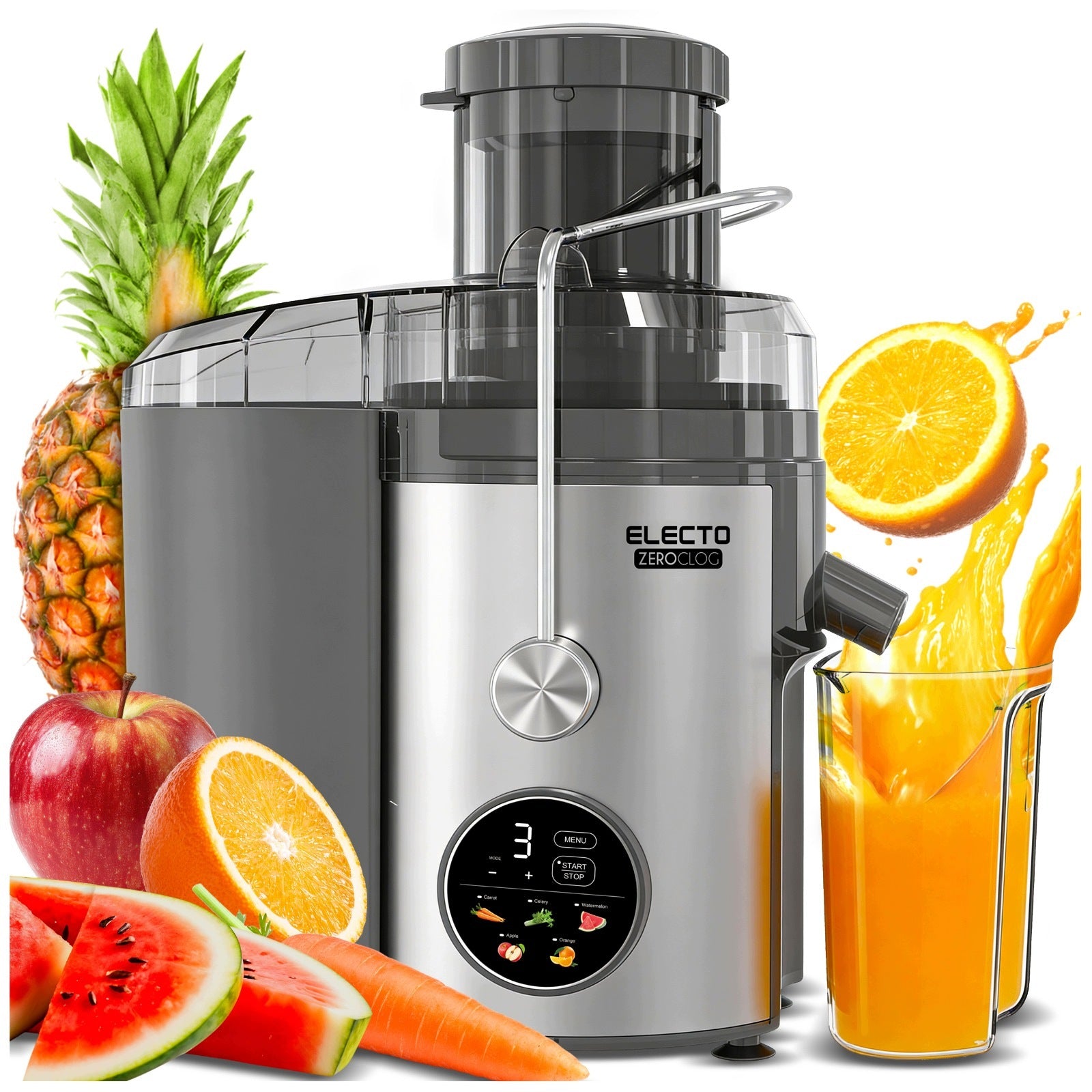 ELECTRIC JUICER FRUIT AND VEGETABLE JUICER SELF CLEANING 1500W