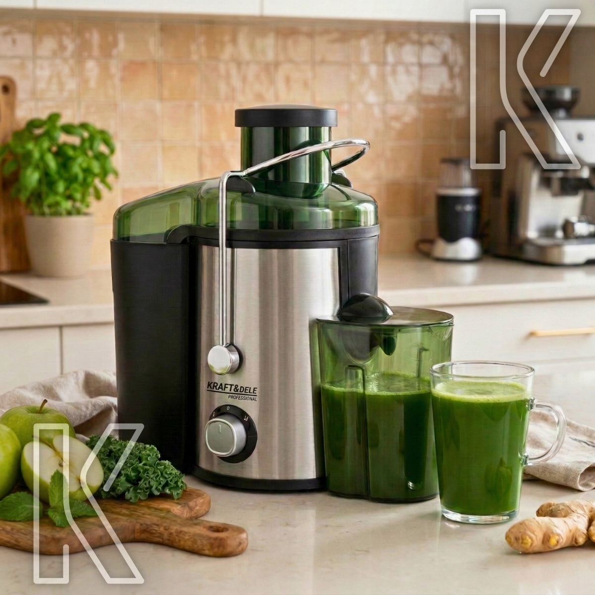 ELECTRIC JUICER FRUIT AND VEGETABLE JUICER SELF CLEANING 1600W Packaging status original