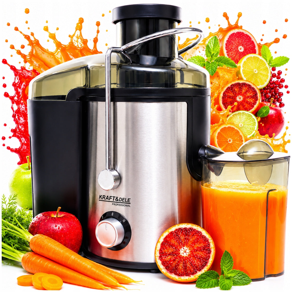 ELECTRIC JUICER FRUIT AND VEGETABLE JUICER SELF CLEANING 1600W