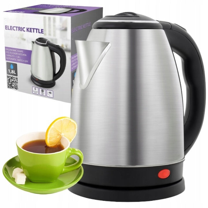ELECTRIC KETTLE CORDLESS STEEL LARGE 1,8L STAINLESS STEEL