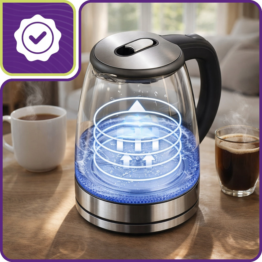 ELECTRIC KETTLE GLASS BACKLIGHT LED 2L COLORLESS PRETZEL 1500W Manufacturer code Szybki czajnik podgrzewanie do wody odłączany
