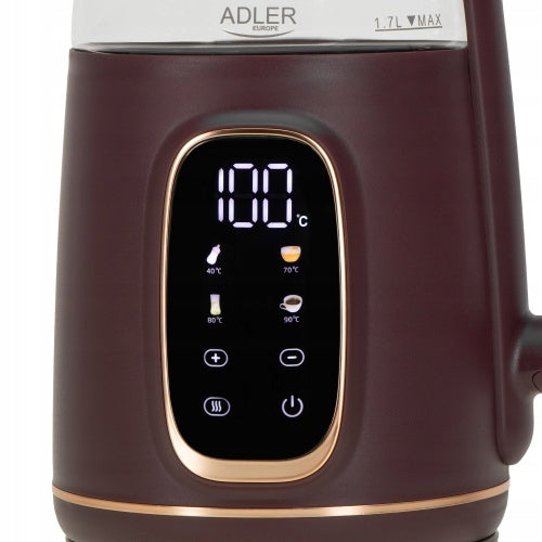 ELECTRIC KETTLE GLASS TEMPERATURE CONTROL 40-100C 1,7L 2200W LED Packaging status original