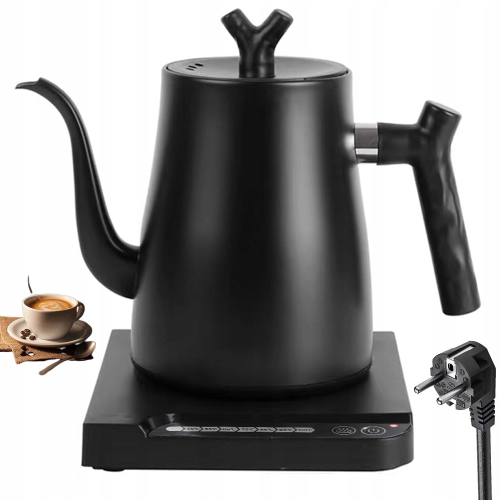 ELECTRIC KETTLE SMALL RETRO BLACK 1L TEMPERATURE CONTROL 1000W