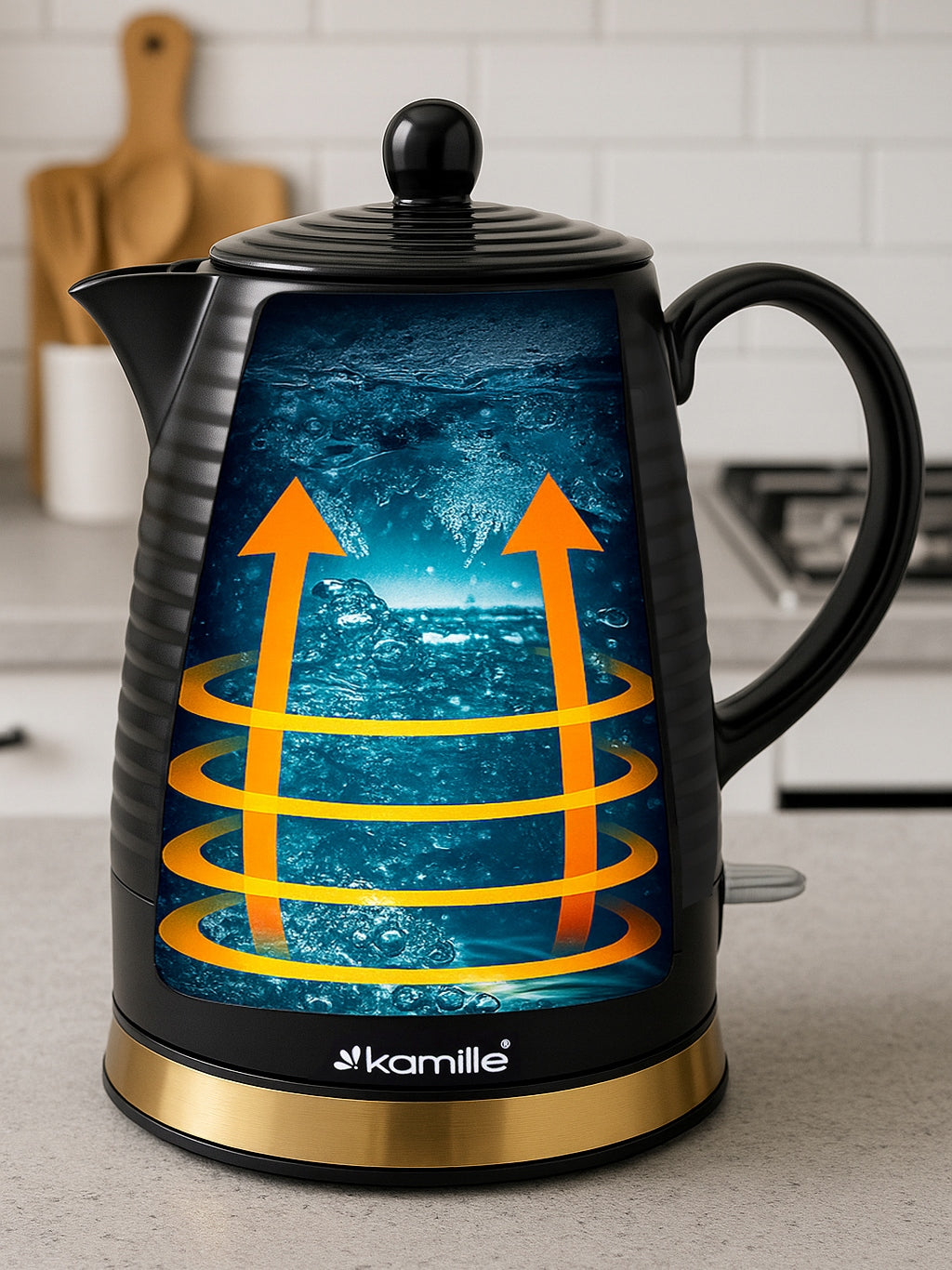 ELECTRIC KETTLE WIRELESS CERAMIC KAMILLE 1200 W 1,2 L black Manufacturer code KM1731