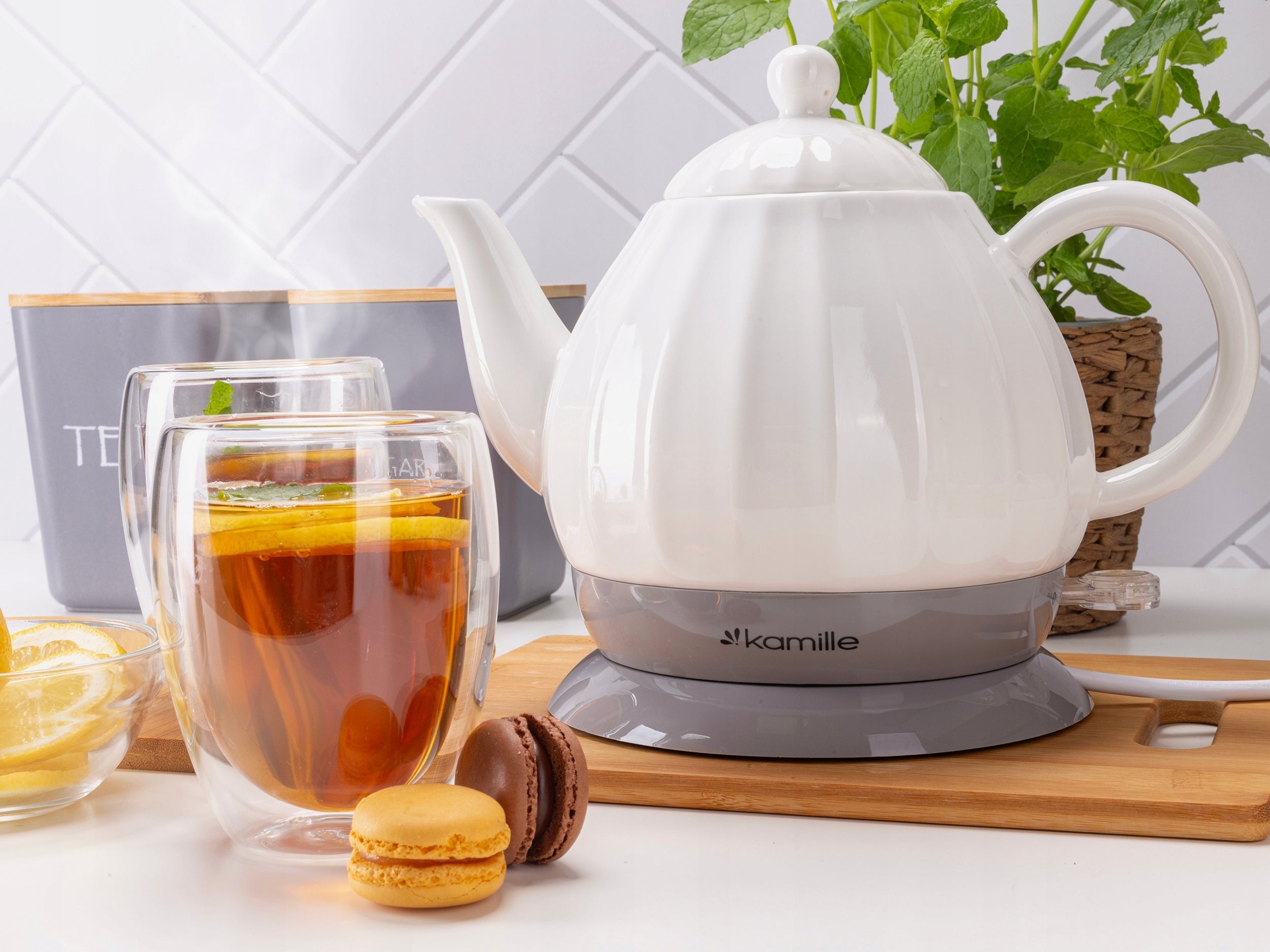 ELECTRIC KETTLE WIRELESS CERAMIC KAMILLE 1200 W 1,2 L white EAN (GTIN) 5903148925943