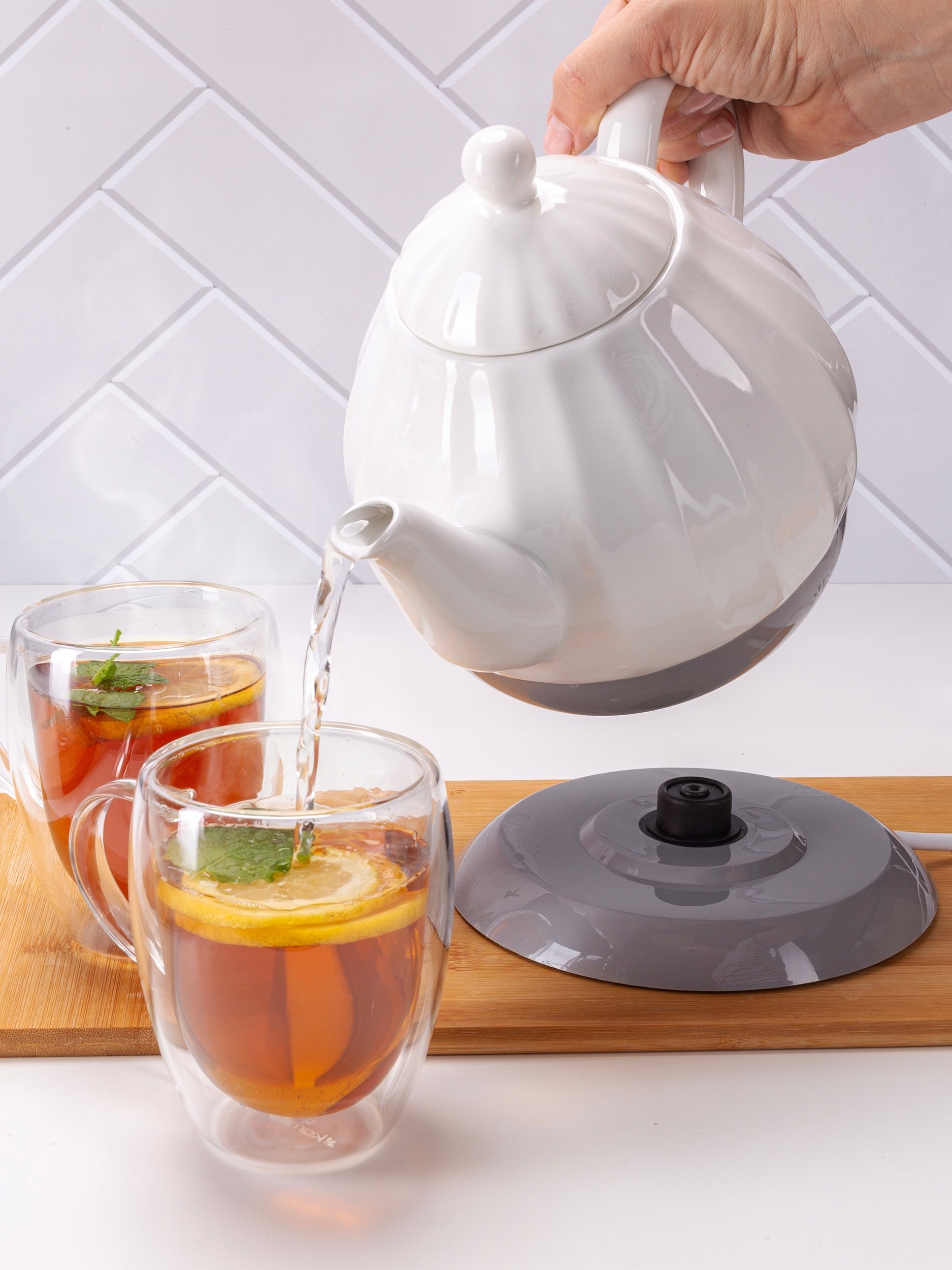 ELECTRIC KETTLE WIRELESS CERAMIC KAMILLE 1200 W 1,2 L white Manufacturer code KM1726
