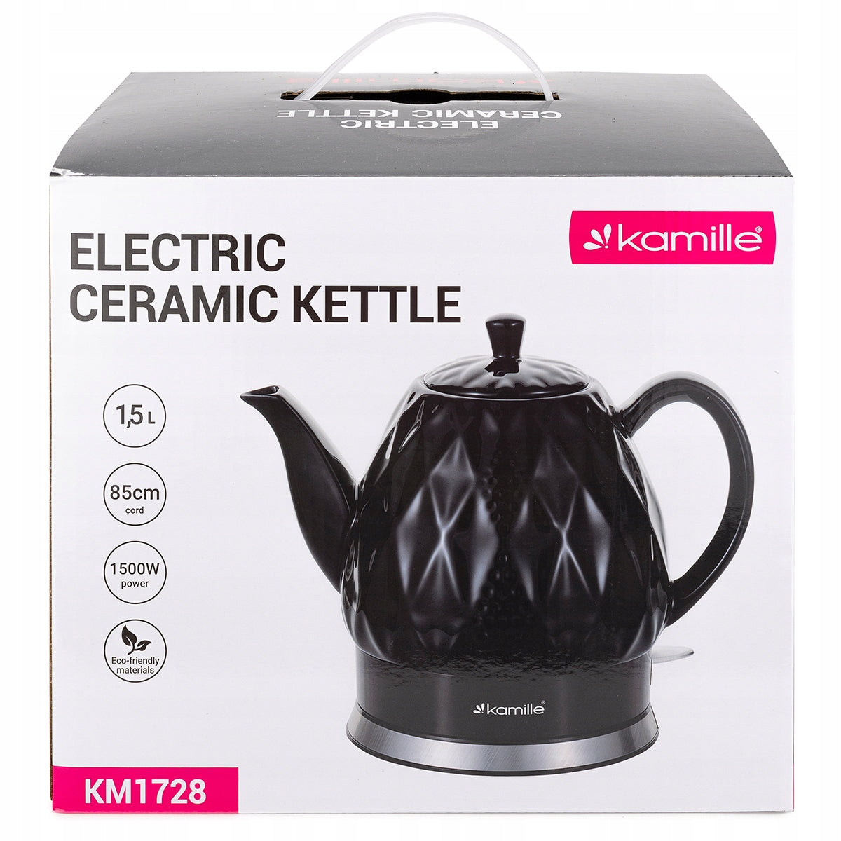 ELECTRIC KETTLE WIRELESS CERAMIC KAMILLE 1200 W 1,5 L black Manufacturer code KM1728