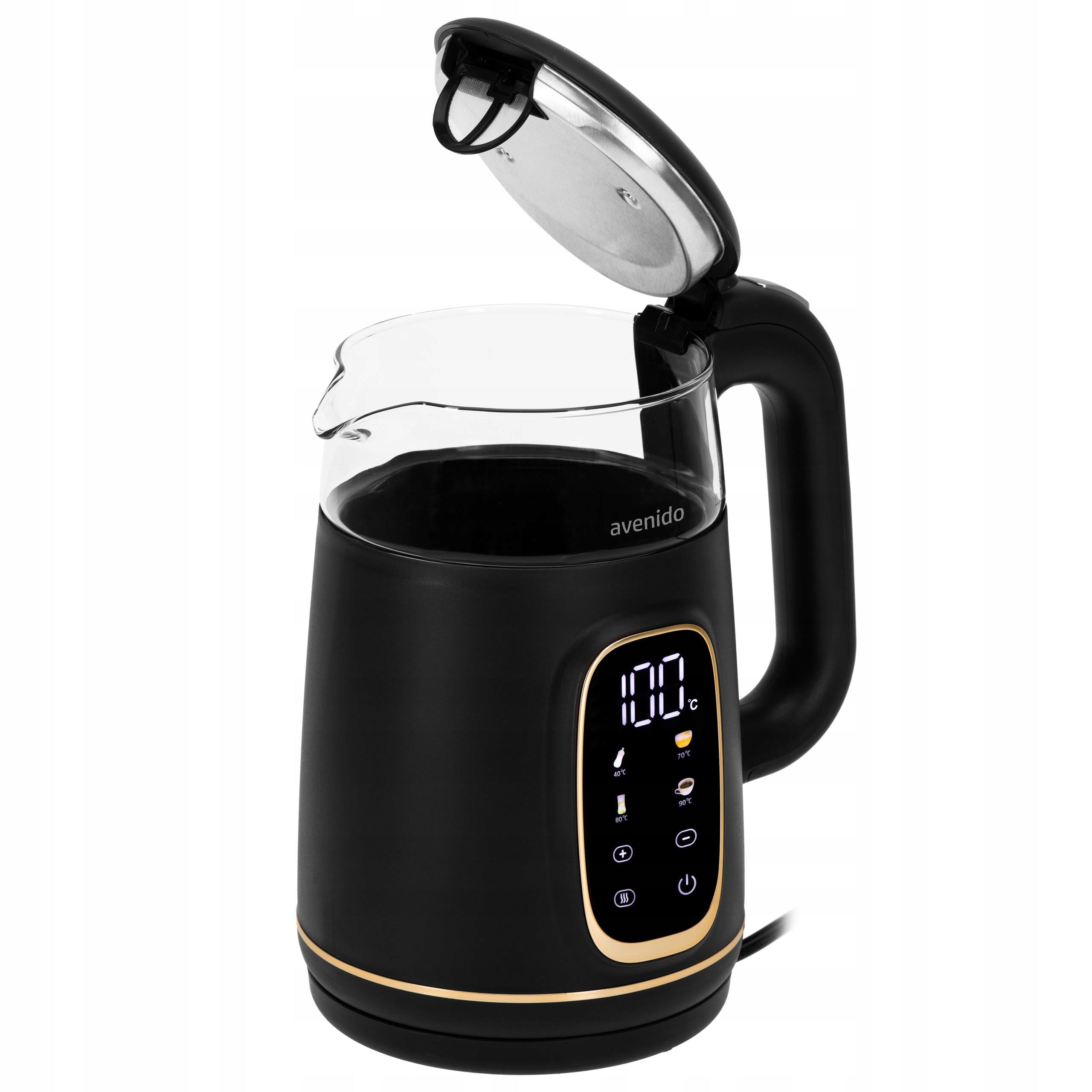ELECTRIC KETTLE WITH TEMPERATURE CONTROL GLASS 1,7L Touch Panel Manufacturer code Czajnik elektryczny z regulacją temp. 1309
