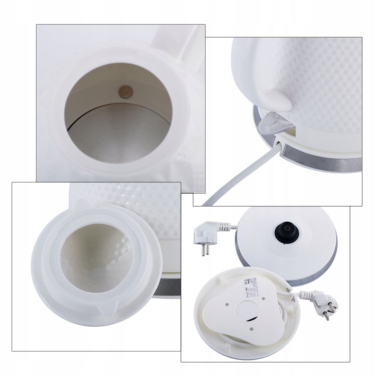 ELECTRIC KETTLE white capacious CERAMIC 1,5l KAMILLE SOLID Packaging status original
