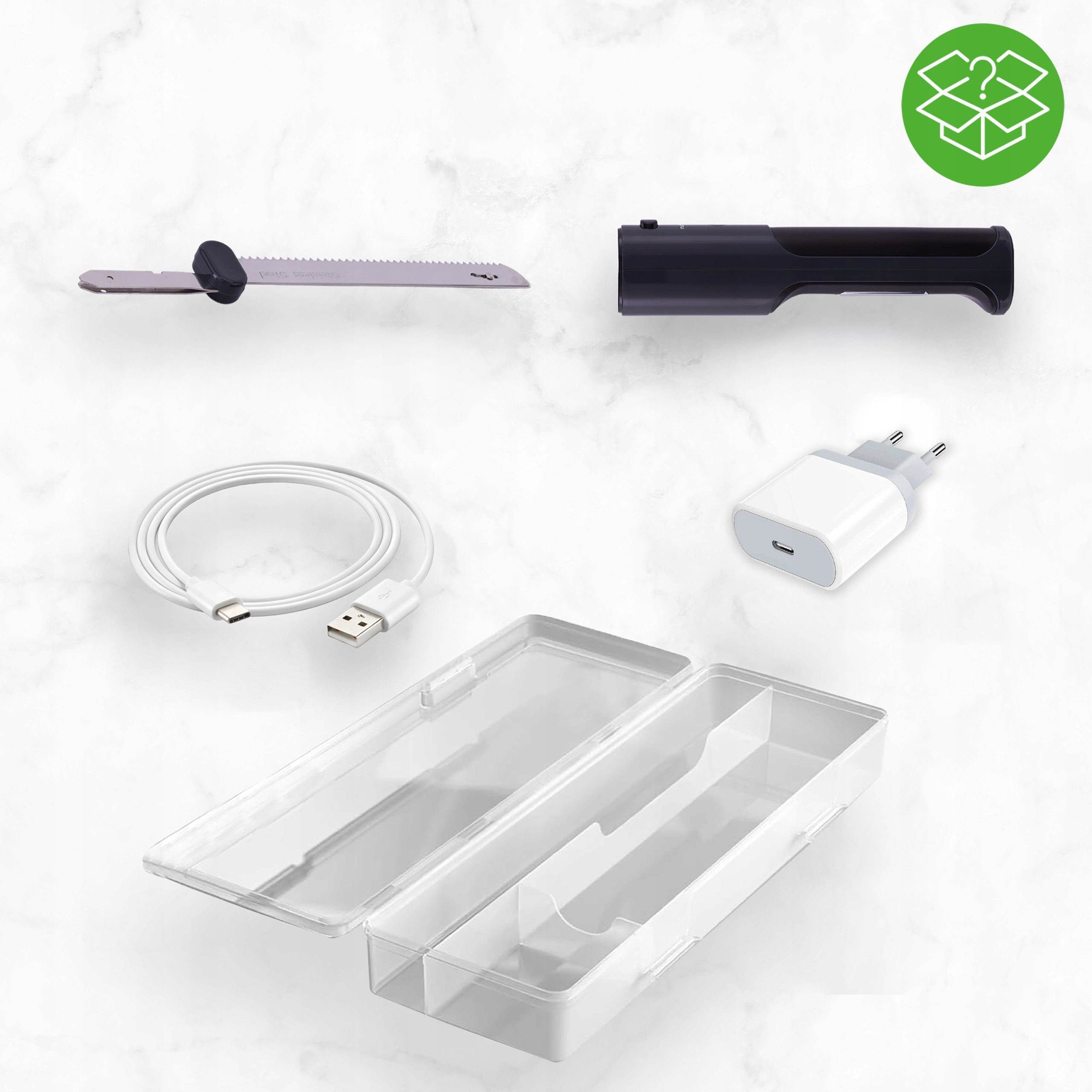 ELECTRIC KNIFE FOR BREAD FISH MEATS CHARGING USB MULTIFUNCTIONAL BLACK Packaging status original