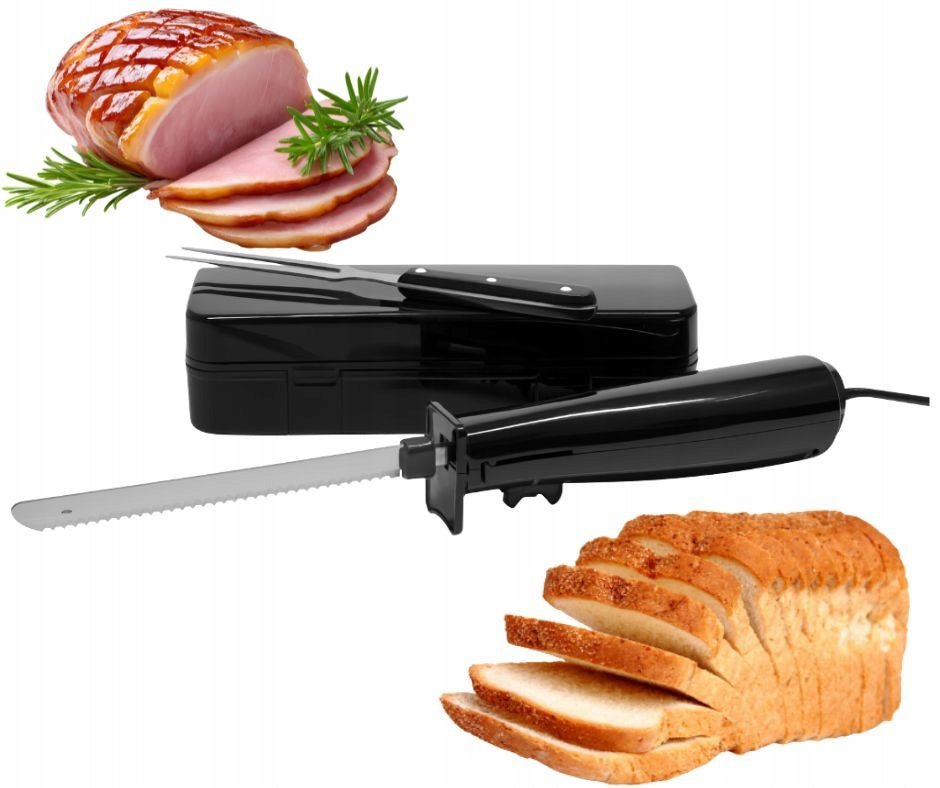 ELECTRIC KNIFE FOR FISH BREAD MEAT MULTIFUNCTIONAL BLACK + MULTIPLE CASE