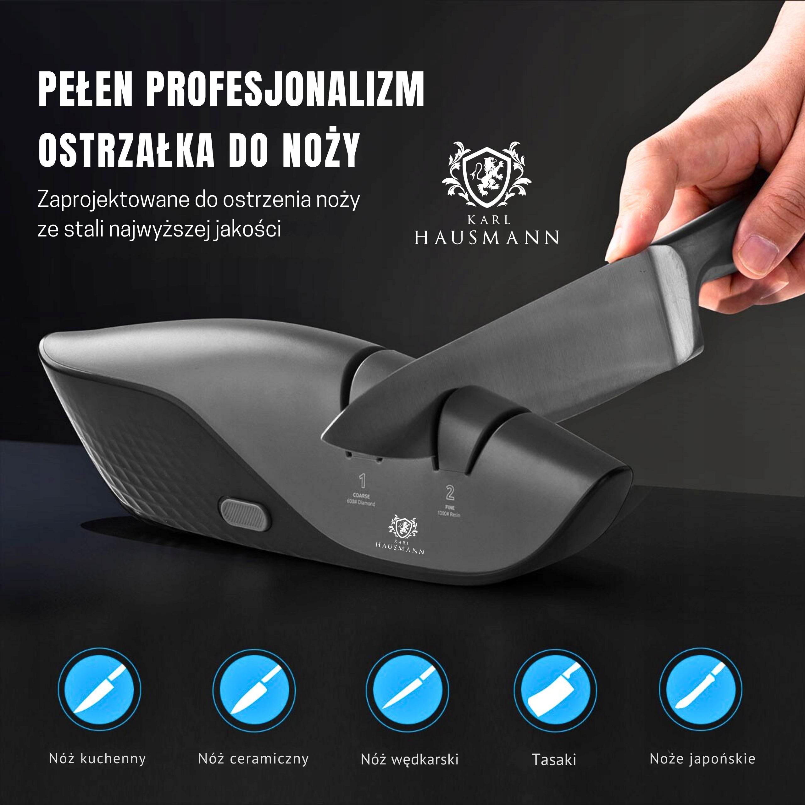 ELECTRIC KNIFE SHARPENER DIAMOND 2-STAGE DONKEY SHARPENER 2in1 Packaging status original