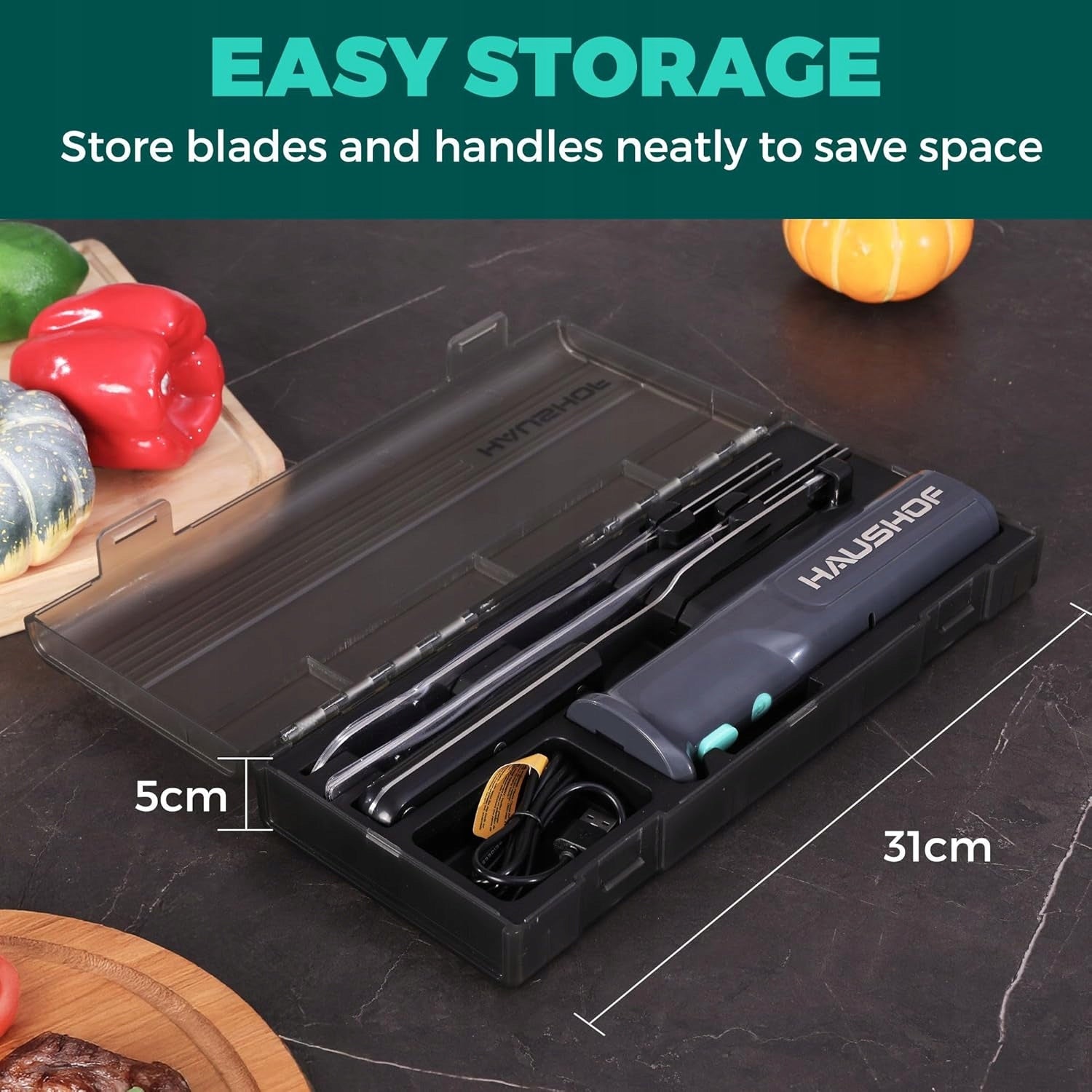 ELECTRIC KNIFE WIRELESS 8V STAINLESS STEEL SET WITH ACCESSORIES EAN (GTIN) 5903387834204