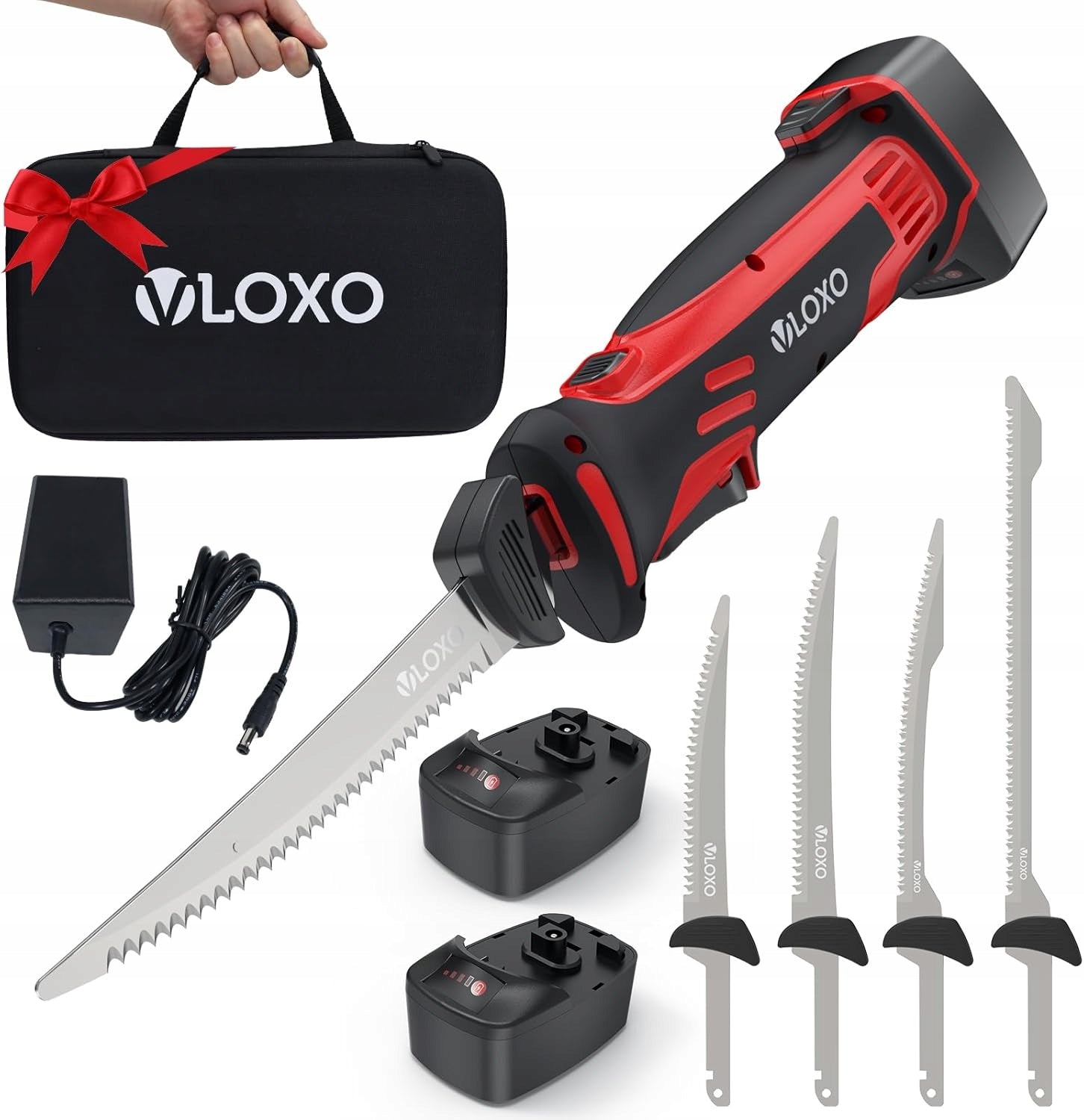 ELECTRIC KNIFE WIRELESS FOR FISH 4 BLADES STAINLESS STEEL SET