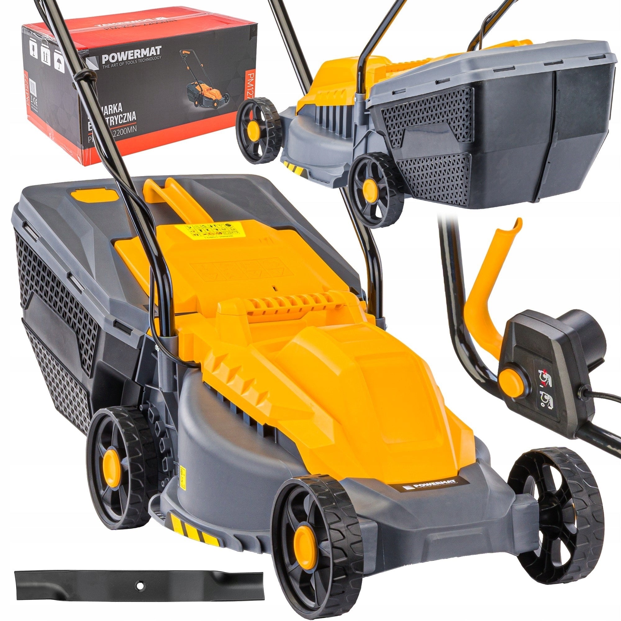 ELECTRIC LAWN MOWER 2200W KNIFE 32CM LIGHT LARGE BASKET 30L GARDEN