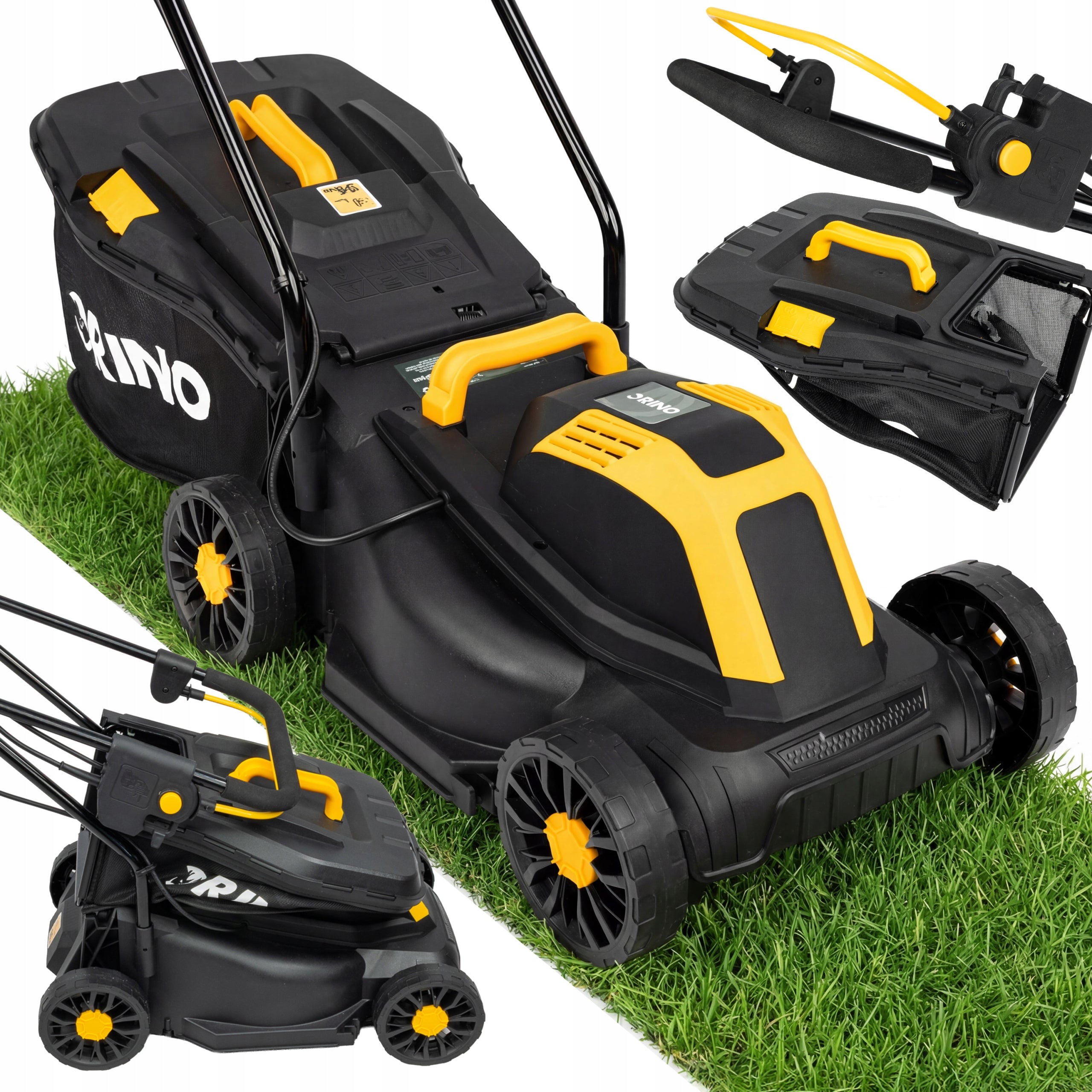 ELECTRIC LAWN MOWER ADJUSTMENT STRONG LIGHT 32CM LARGE BASKET 32L 2000