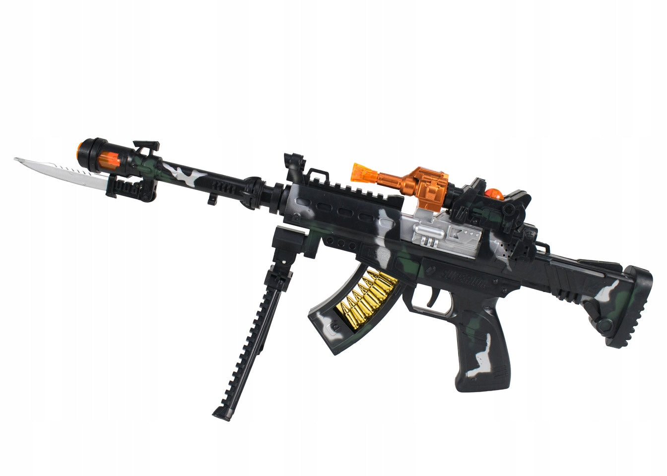 ELECTRIC MACHINE GUN WITH BAYONET TOY Color black
