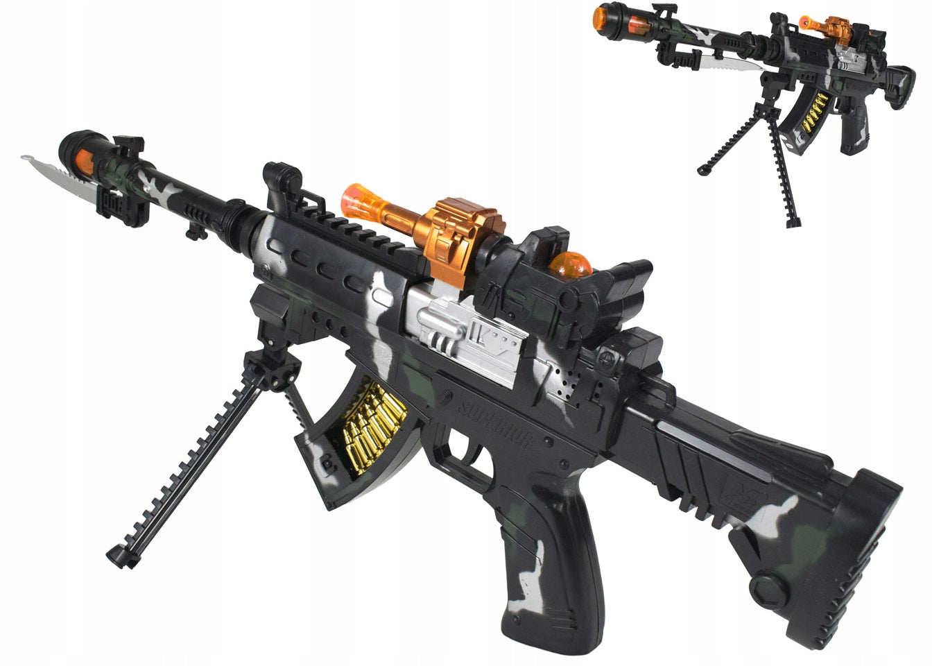 ELECTRIC MACHINE GUN WITH BAYONET TOY