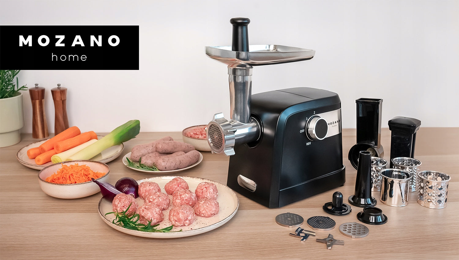 ELECTRIC MEAT GRINDER 16in1 + SMASH MASTER 2000 Brand Mozano