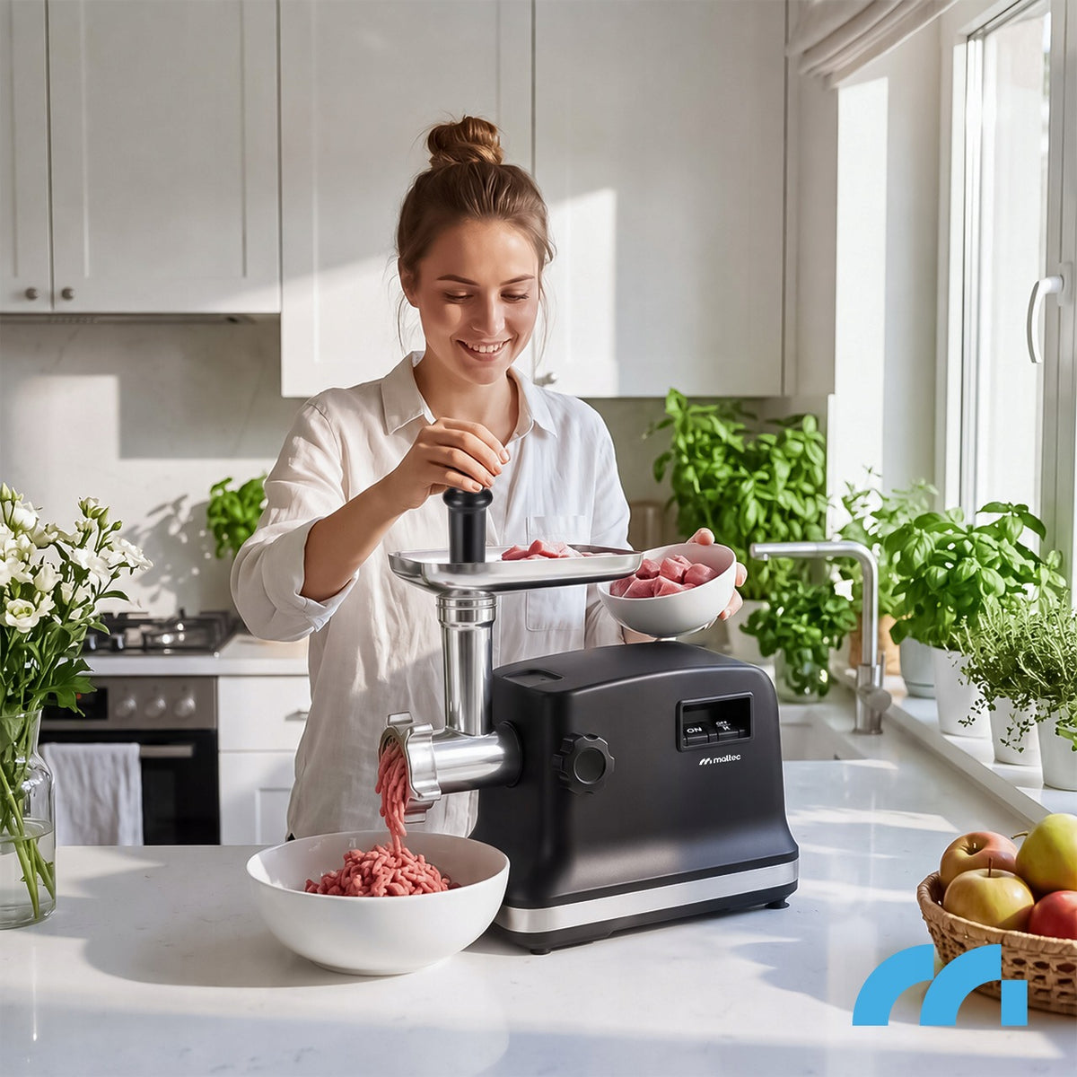 ELECTRIC MEAT GRINDER 3KG/MIN LARGE SET OF 3 STRAINERS OVERLAY Packaging status original