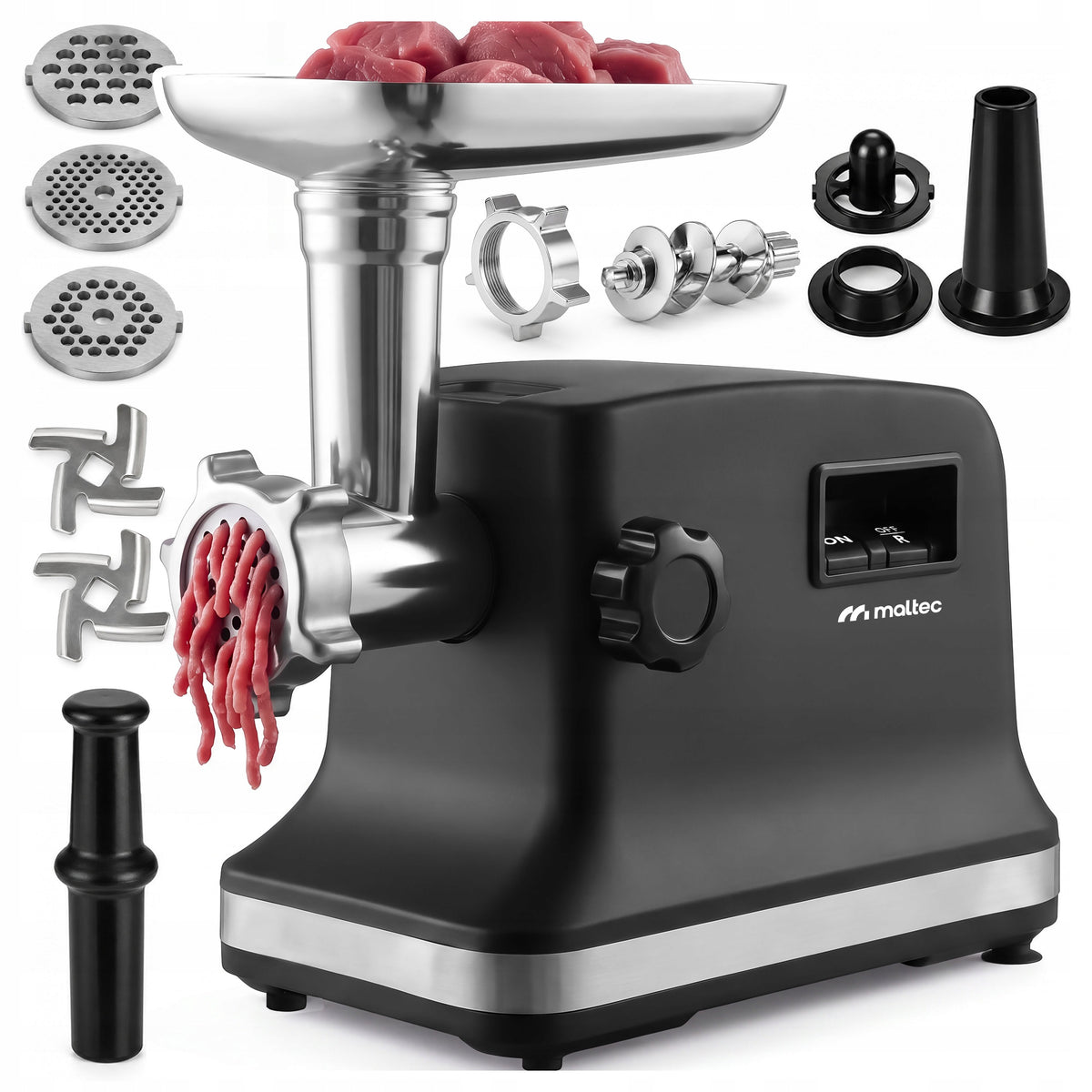 ELECTRIC MEAT GRINDER 3KG/MIN LARGE SET OF 3 STRAINERS OVERLAY