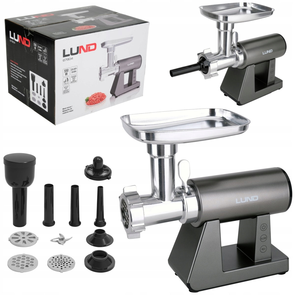 ELECTRIC MEAT GRINDER DC 550W SAUSAGE NOZZLE 67904