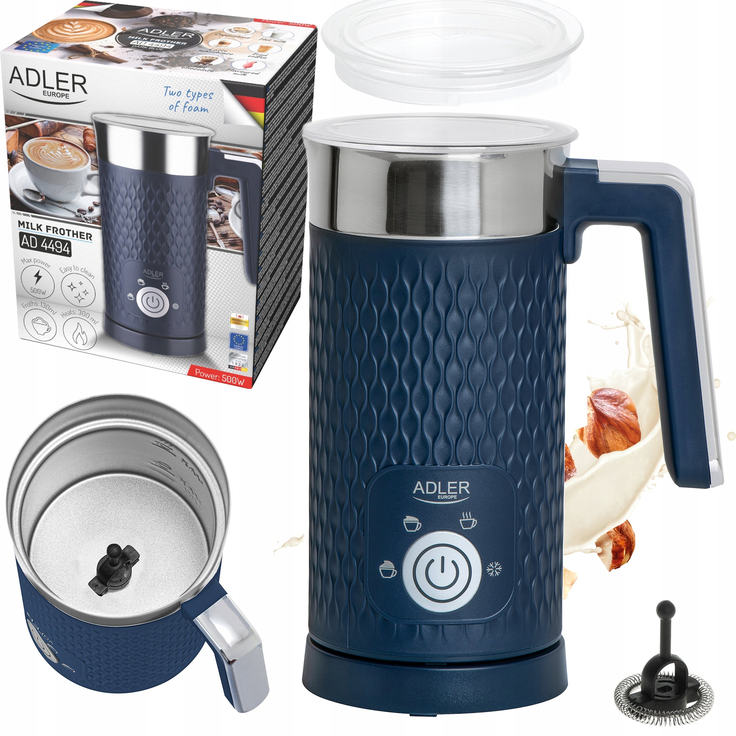 ELECTRIC MILK FROTHER HEATER MIXER BEATER LATTE 4 Functions