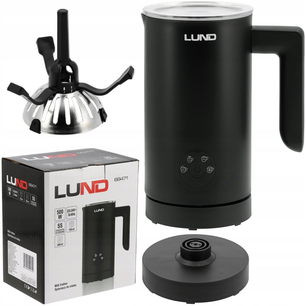 ELECTRIC MILK FROTHER LUND JUG WITH HEATER 4 MODES 300ml