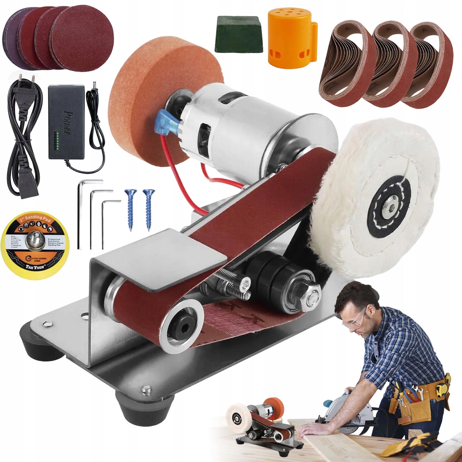 ELECTRIC MULTIFUNCTIONAL BELT SANDER METAL KNIVES RESIN 7 SPEEDS