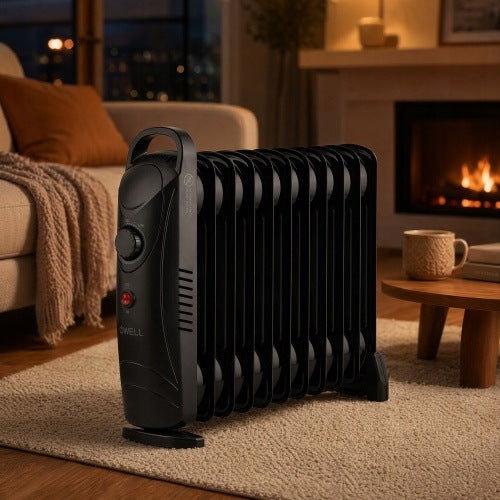ELECTRIC OIL HEATER 1200W OILER 11 RIBS THERMOSTAT ADJUSTMENT Manufacturer code OW 7834 GRZEJNIK OLEJOWY 11 ŻEBEREK TERMOSTAT
