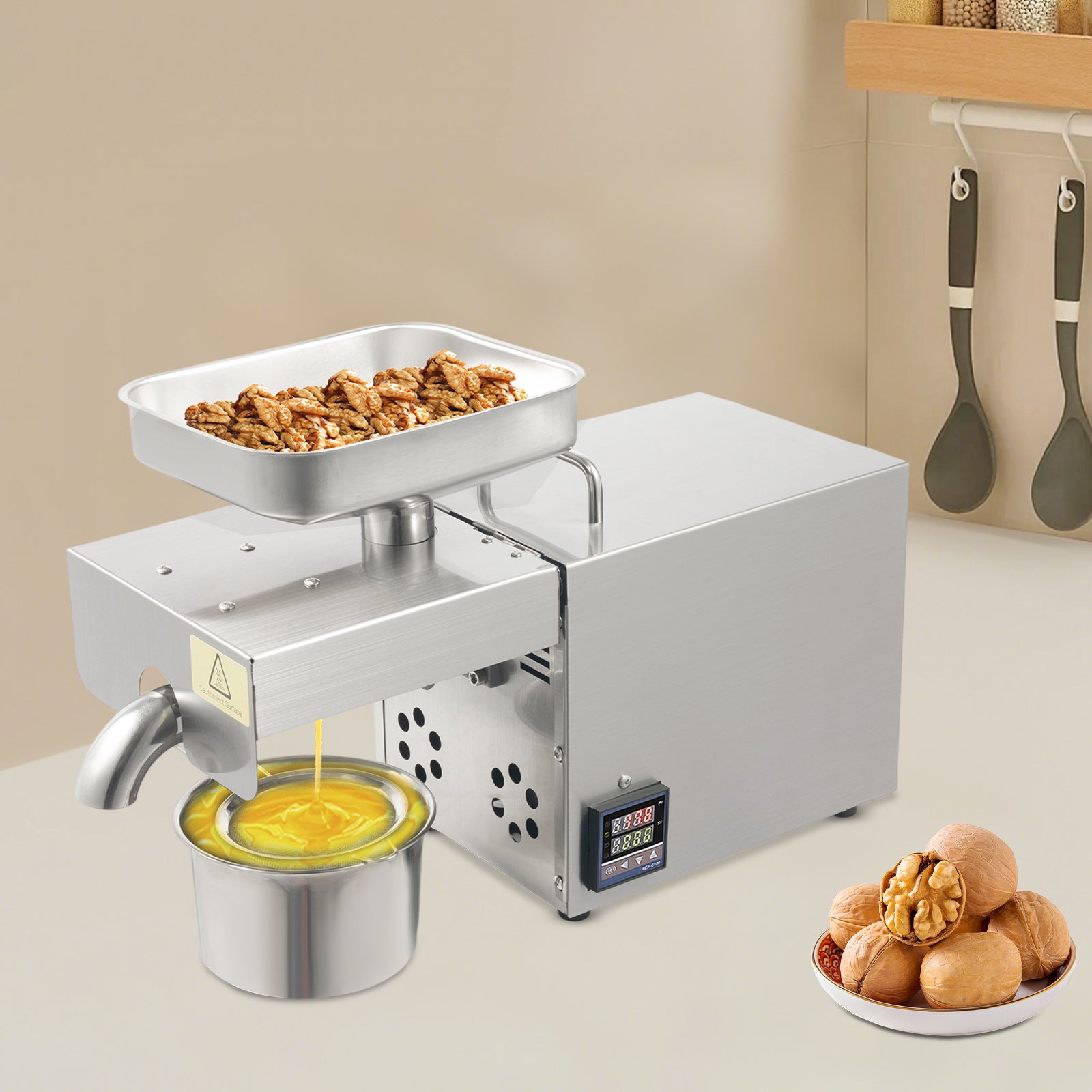 ELECTRIC OIL PRESS MACHINE PRESS EXTRACTOR 610W 5KG/H TEMPERATURE CONTROL Packaging status original