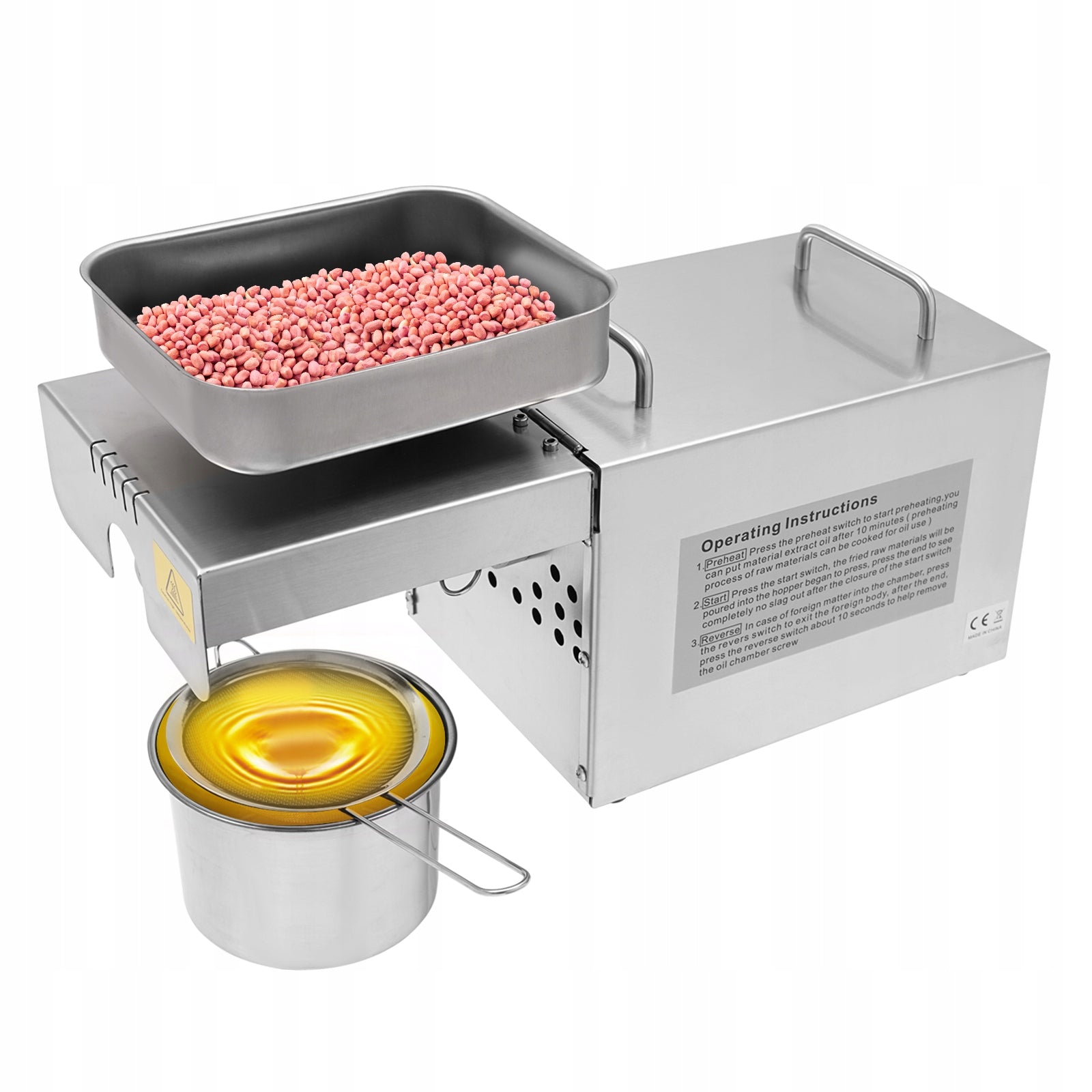 ELECTRIC OIL PRESS MACHINE PRESS EXTRACTOR 800W 95% EXTRACTION RATE 4KG/H