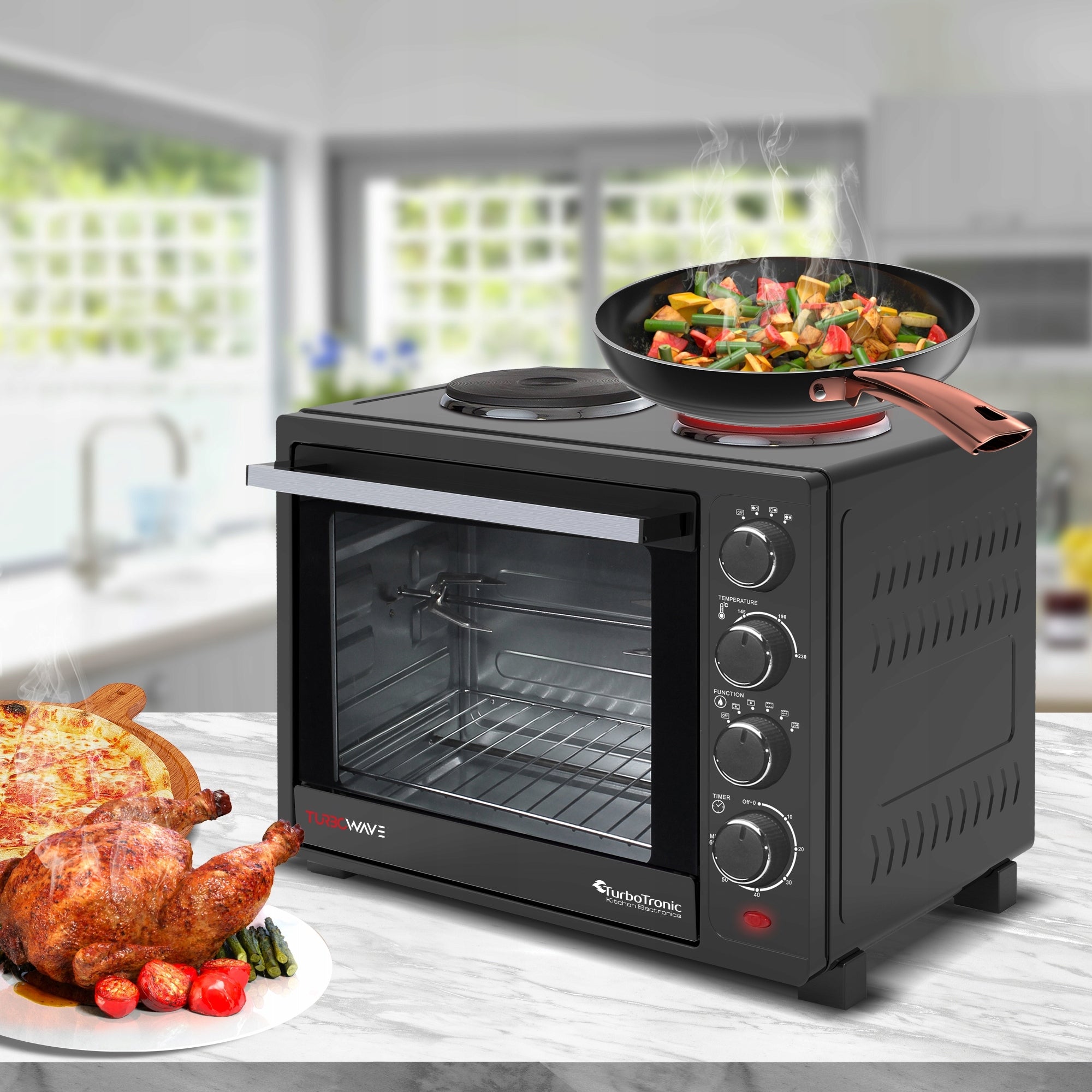 ELECTRIC OVEN 35L + THERMOCOUPLE+GRILL+ ELECTRIC STOVE Model TT-EV35TS