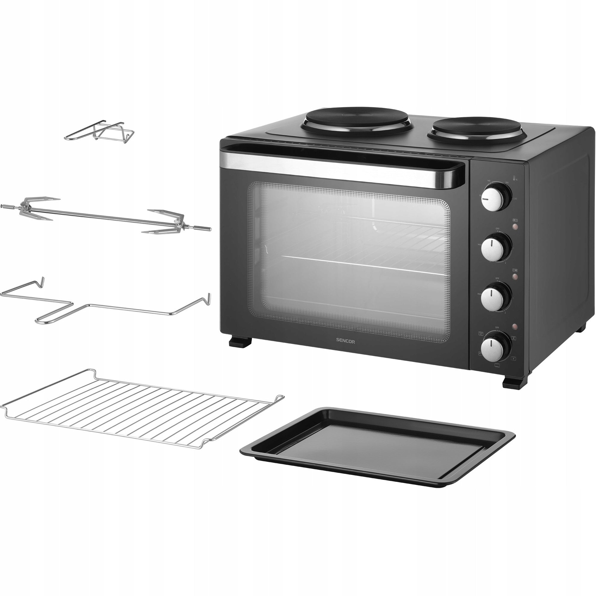 ELECTRIC OVEN 48L 230°C + 2 HEATING PLATES 3500W SENCOR SEO 4800BK
