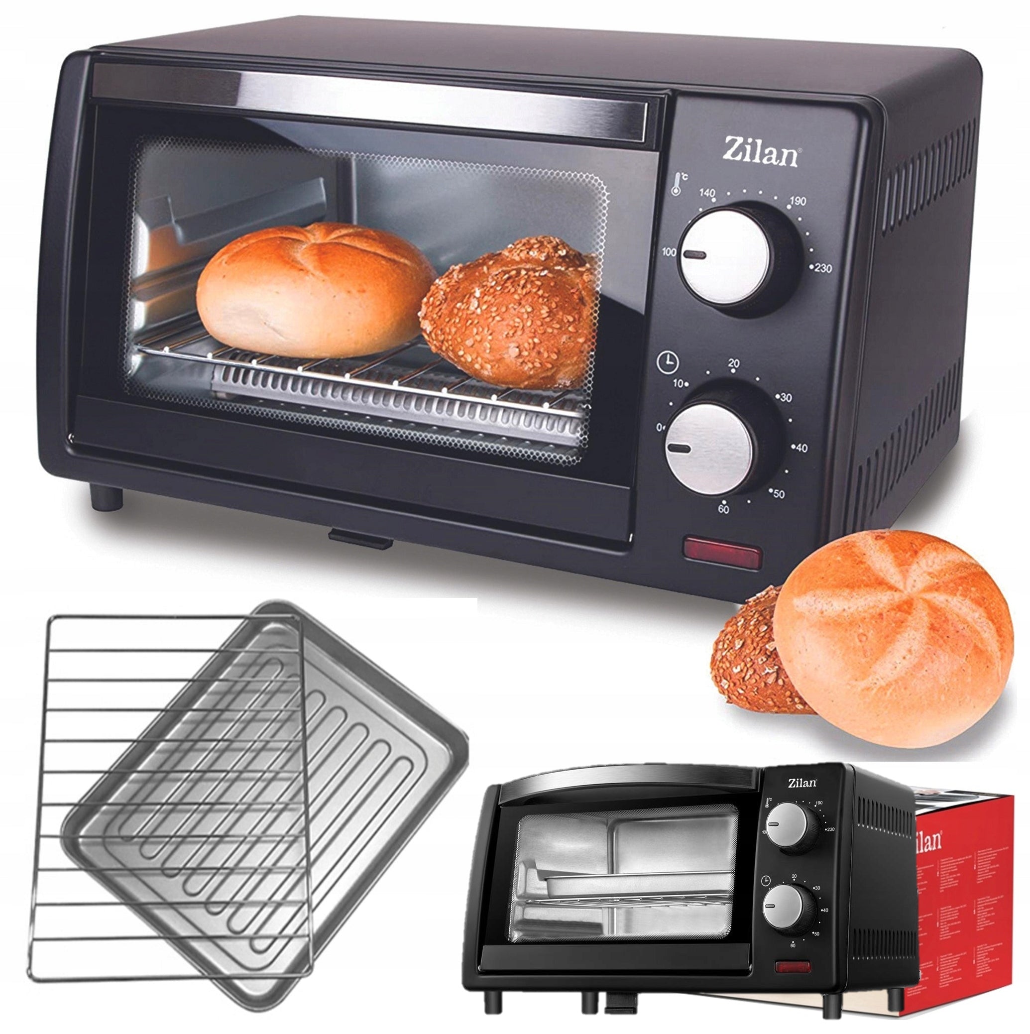 ELECTRIC OVEN MINI BLACK 10L TIMER 800W