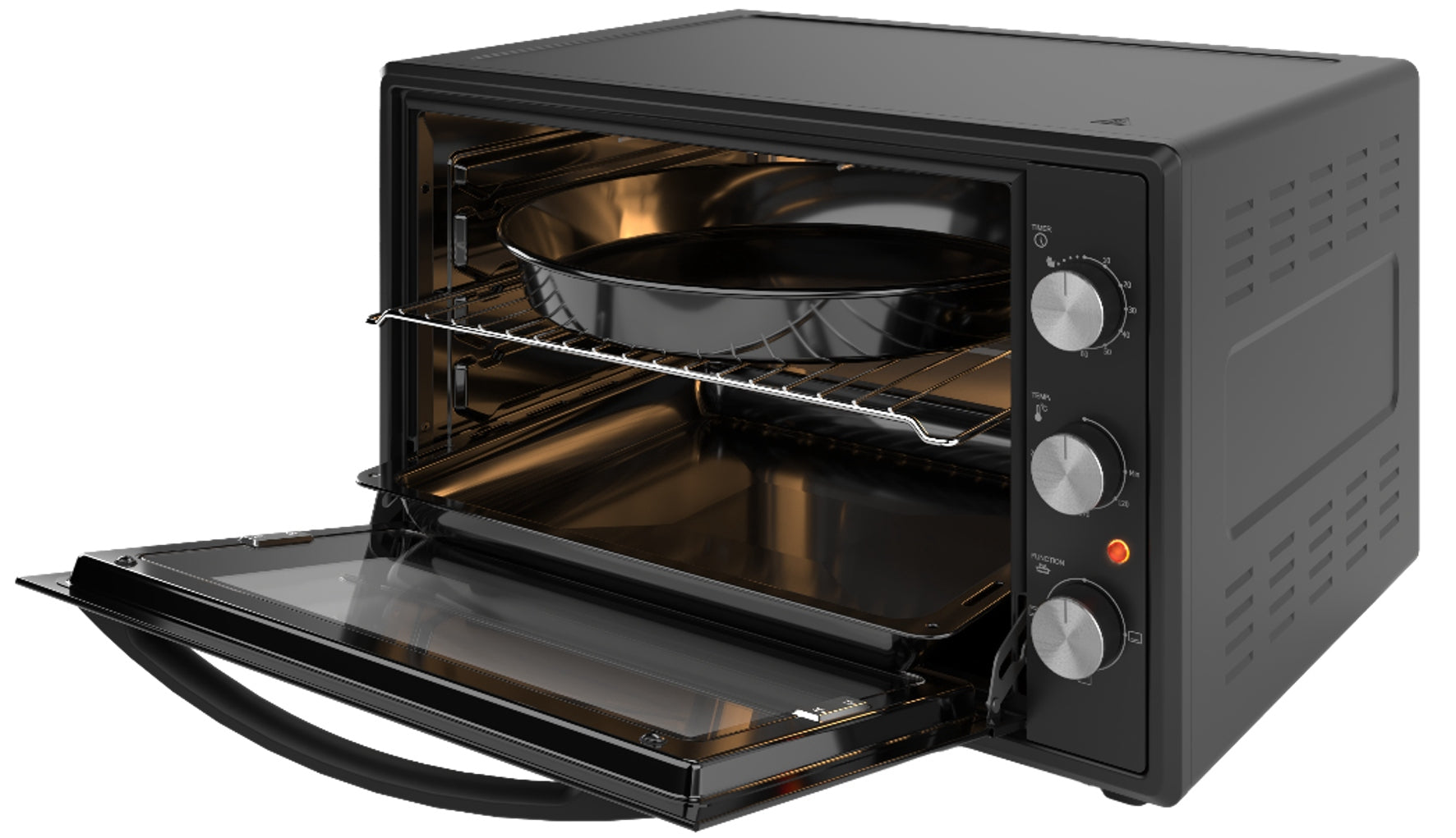 ELECTRIC OVEN MINI GRILL TIMER BLACK XXL 2000W 65L ROOMY STRONG Model MINI PIEKARNIK PRZENOŚNY