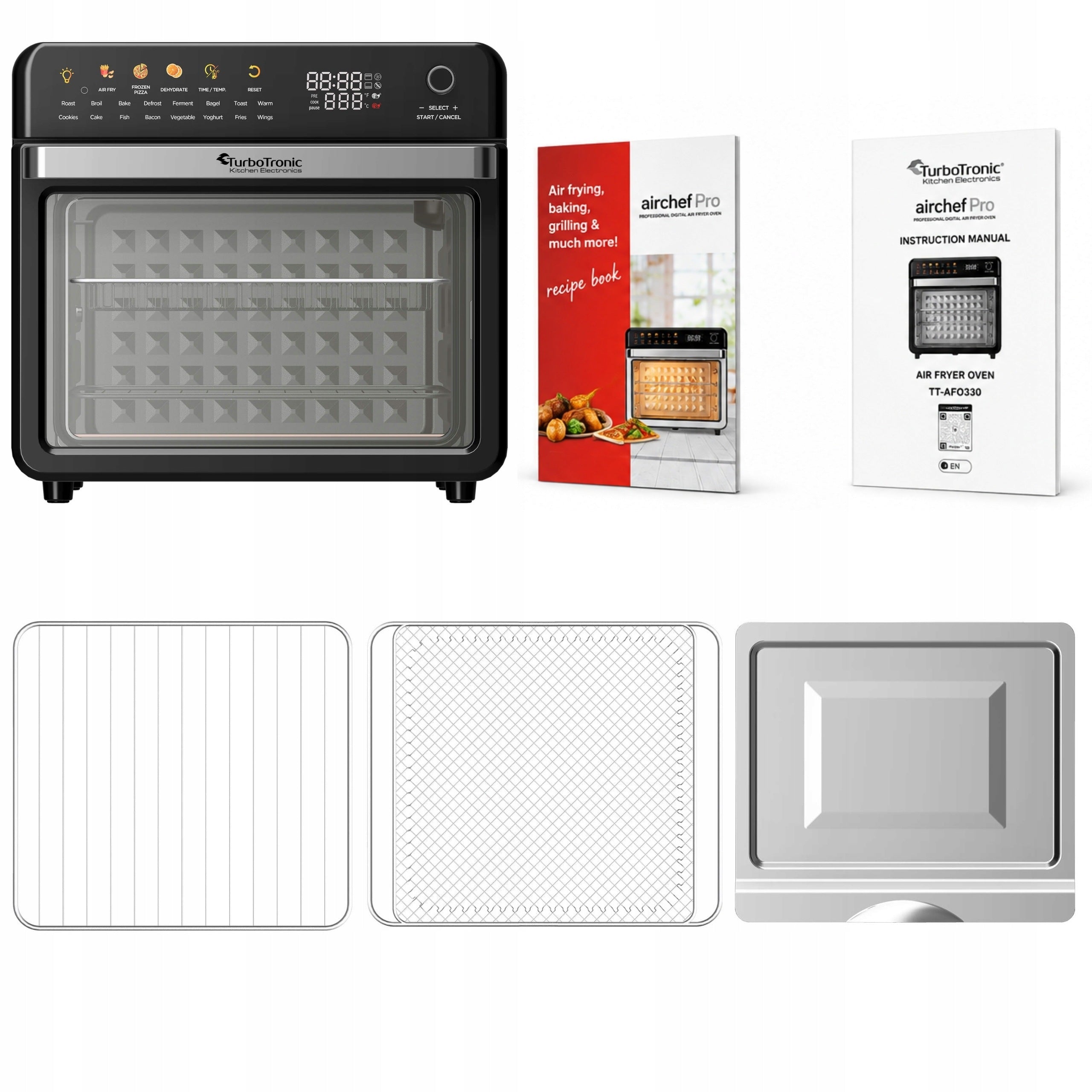 ELECTRIC OVEN WITH AIR FRYER GRILL 40-230°C 34L Packaging status original