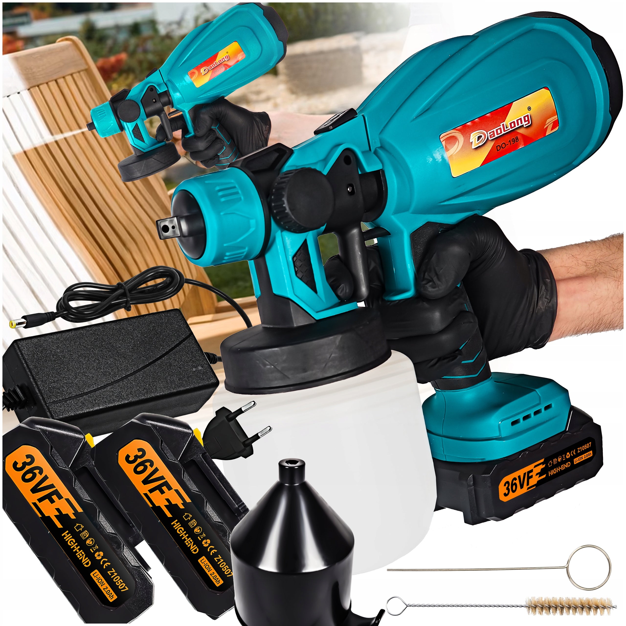 ELECTRIC PAINTING WALL PAINT GUN +2x 36V 2000mAh BATTERY