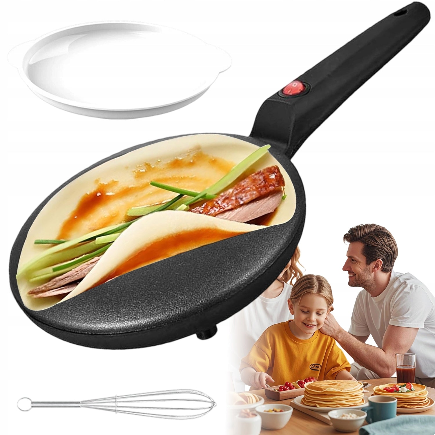ELECTRIC PAN 600W PANCAKE PAN WITH ANTI-FLOOR COATING