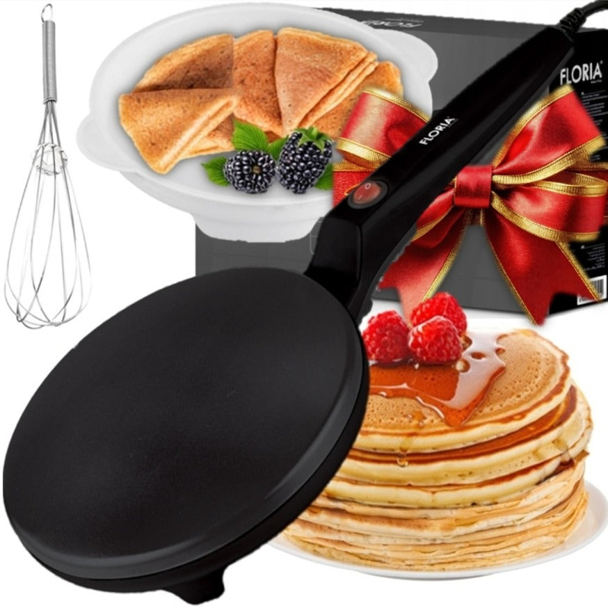 ELECTRIC PANCAKE MAKER AUTOMATIC BLACK NON STICK 20CM 700W BLACK