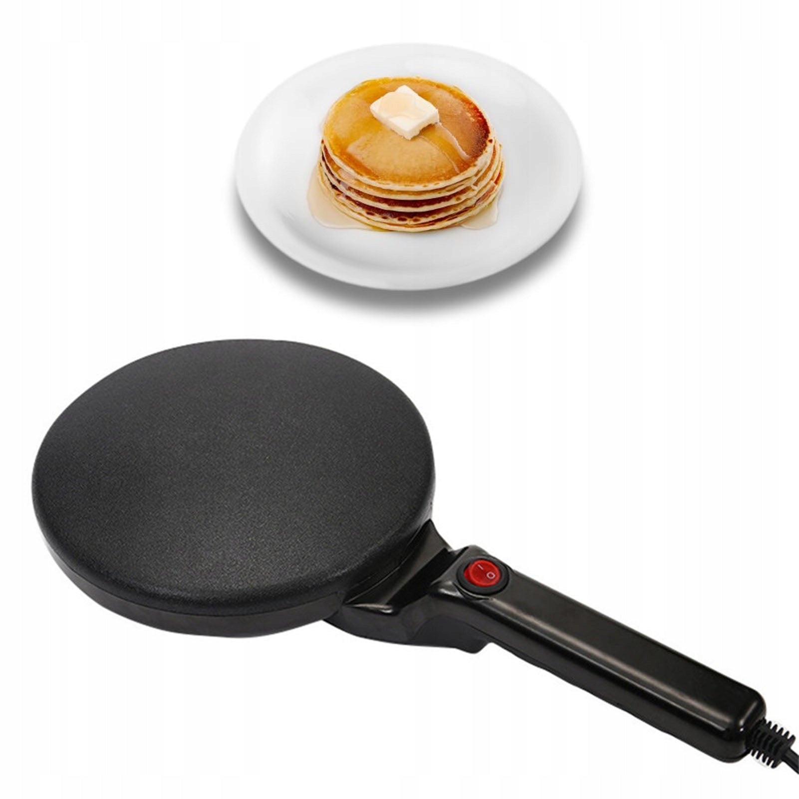 ELECTRIC PANCAKE MAKER AUTOMATIC BLACK NON STICK 600W